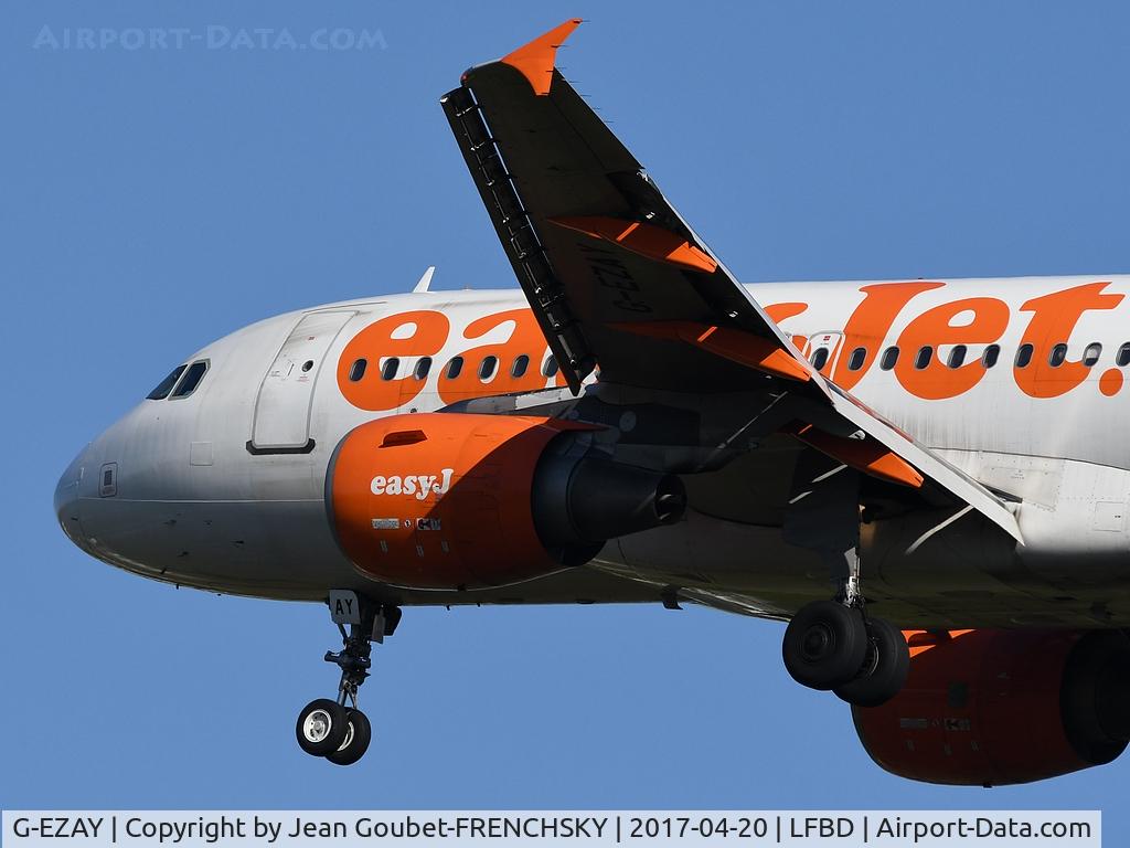 G-EZAY, 2006 Airbus A319-111 C/N 2827, U24305 from Lyon landing runway 05
