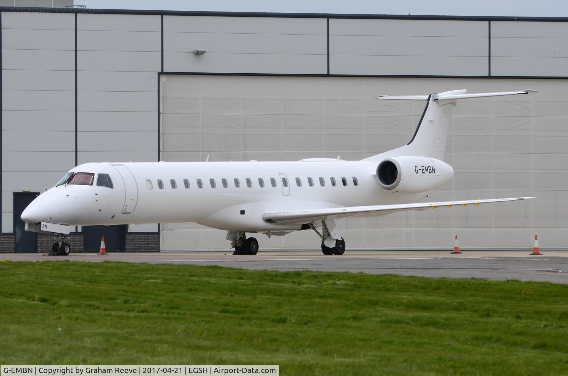 G-EMBN, 2000 Embraer EMB-145EP (ERJ-145EP) C/N 145201, Parked at Norwich.