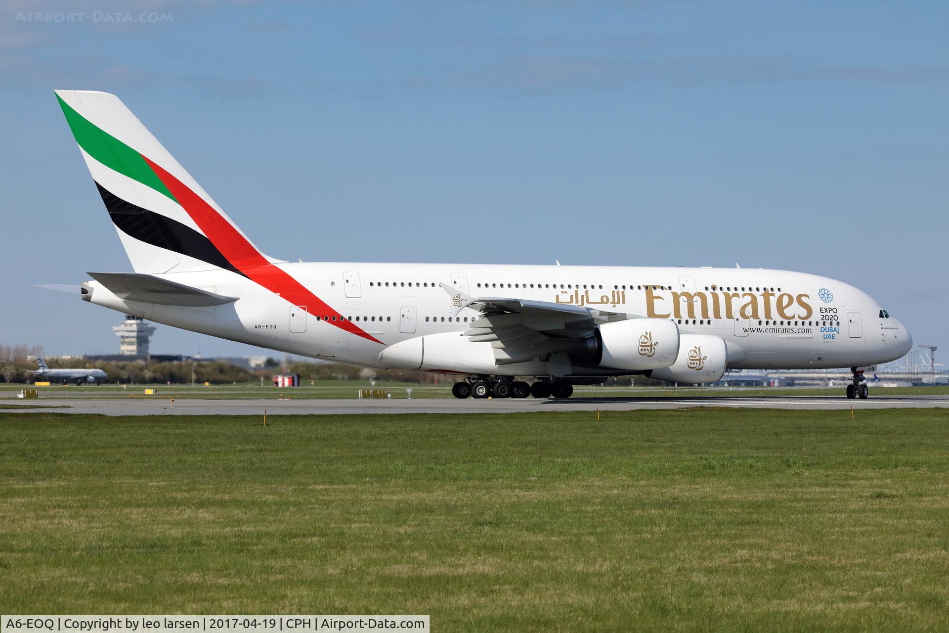 A6-EOQ, 2015 Airbus A380-861 C/N 201, Copenhagen 19.4.2017