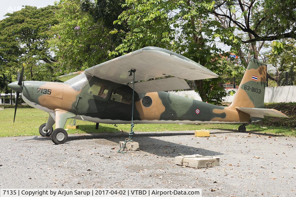 7135, 1963 Helio U-10B Super Courier C/N 576, On display at the Royal Thai Air Force Museum. Twelve of these utility aircraft were operated by the RTAF from 1963 to 1986.