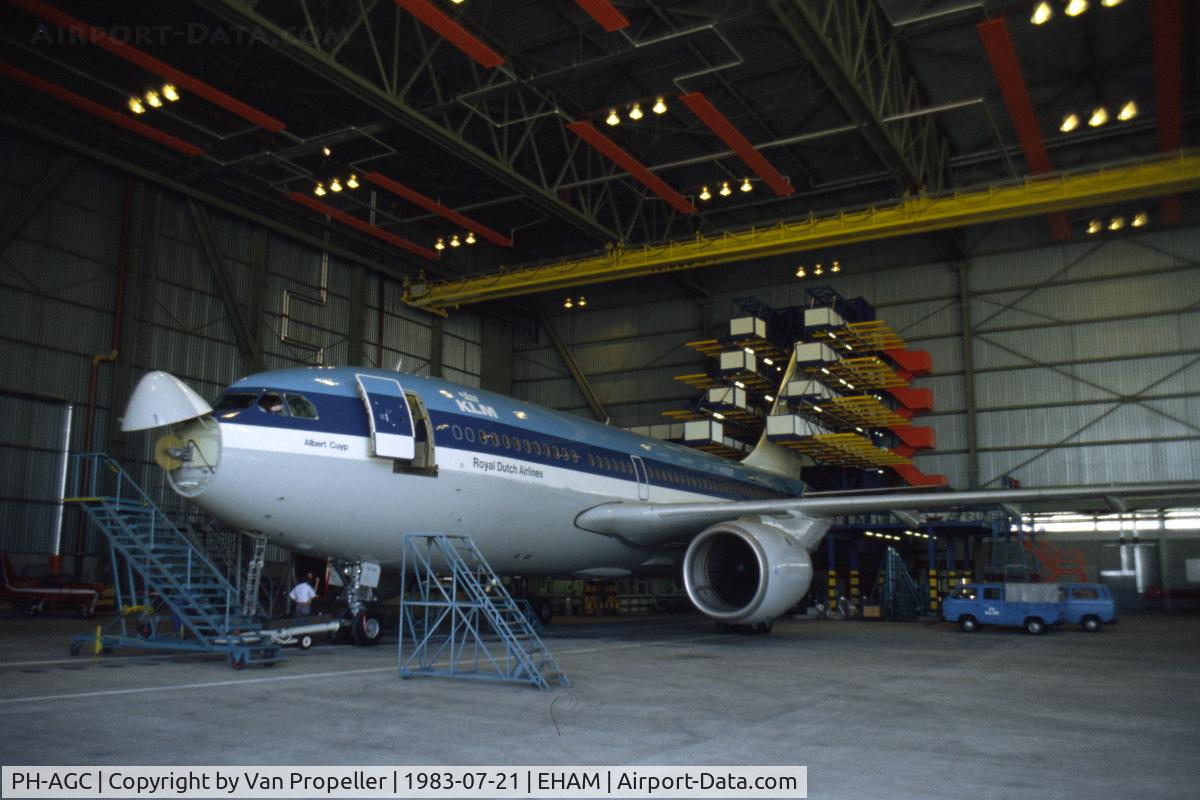 PH-AGC, 1983 Airbus A310-203 C/N 248, KLM Airbus A310-203 in one of the KLM hangars at Schiphol-Oost, the Netherlands, 1983