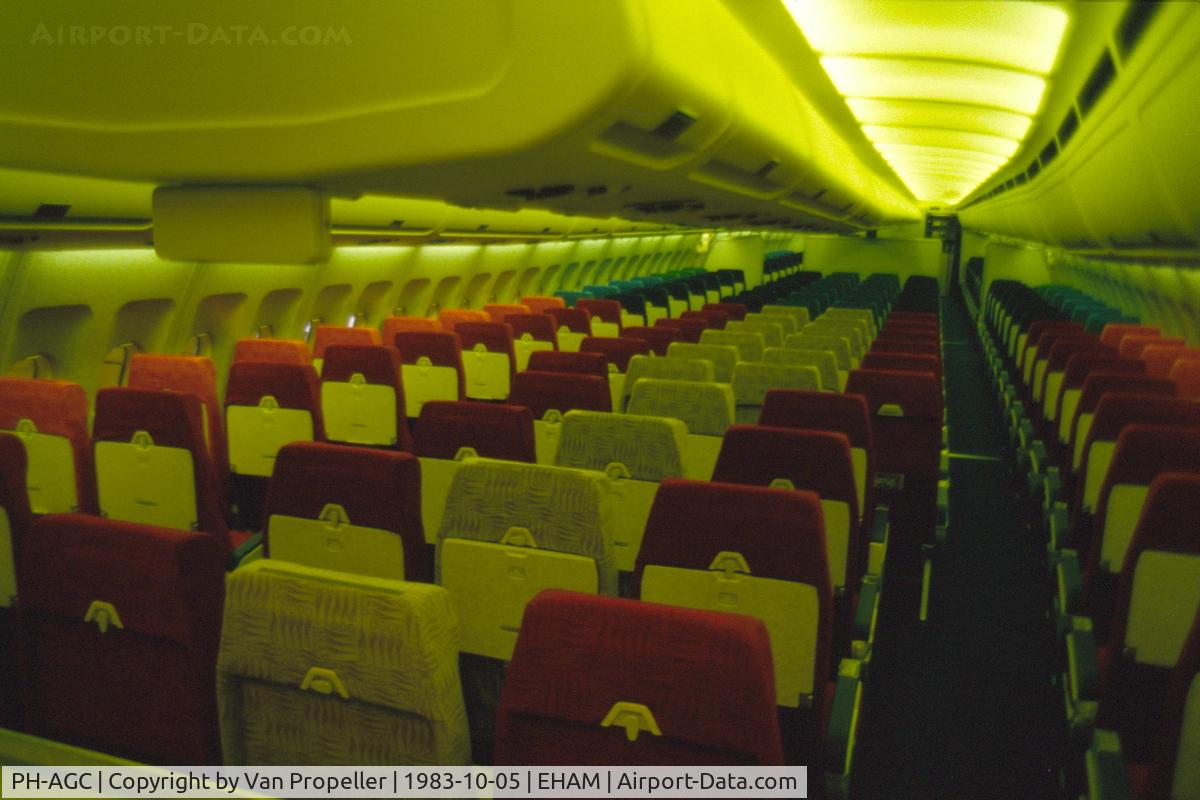 PH-AGC, 1983 Airbus A310-203 C/N 248, Interior of KLM Airbus A310-203, economy class, Schiphol-Oost, the Netherlands, 1983
