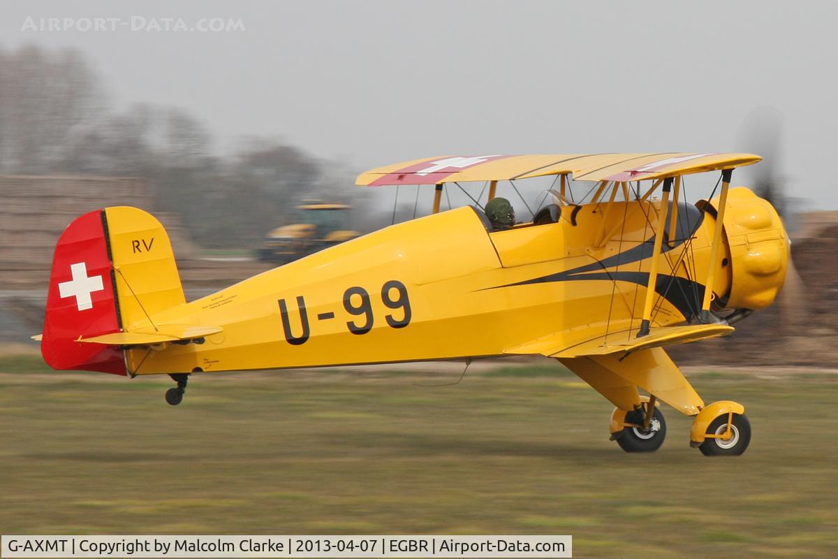 G-AXMT, 1938 Bucker Bu-133C Jungmeister C/N 46, Doflug Bu-133C Jungmeister at Breighton Airfield's Spring Fly-In. April 7th 2013.