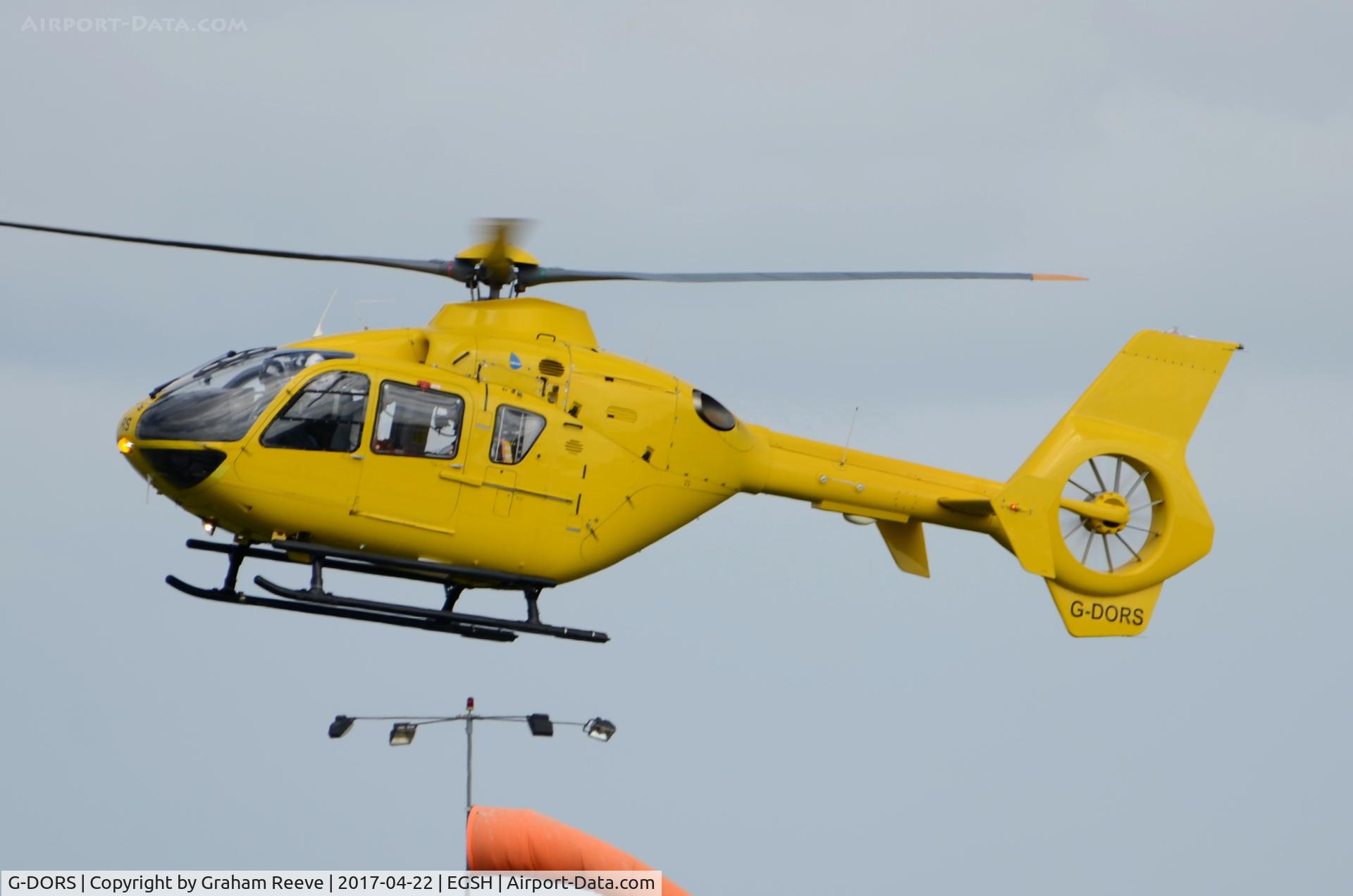 G-DORS, 2006 Eurocopter EC-135T-2+ C/N 0517, Landing at Norwich.