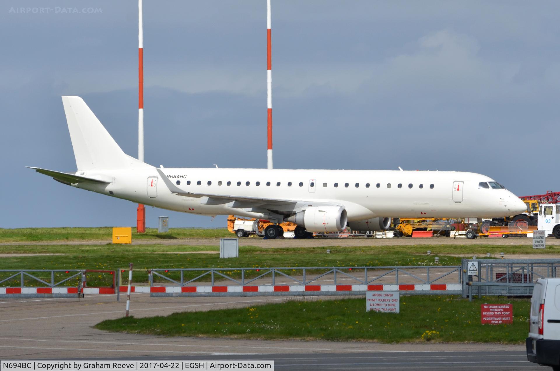 N694BC, 2007 Embraer 190AR (ERJ-190-100IGW) C/N 19000064, Parked at Norwich.