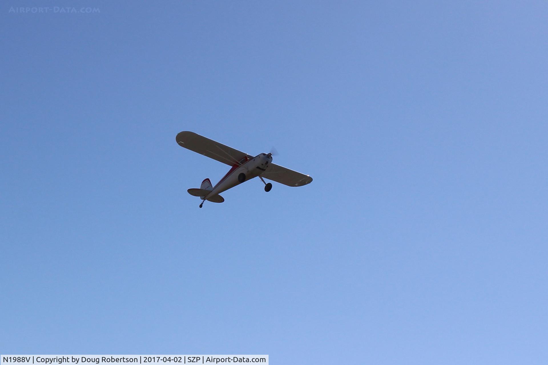 N1988V, 1947 Cessna 120 C/N 14199, 1947 Cessna 120, Continental C85 85 Hp, takeoff climb Rwy 22