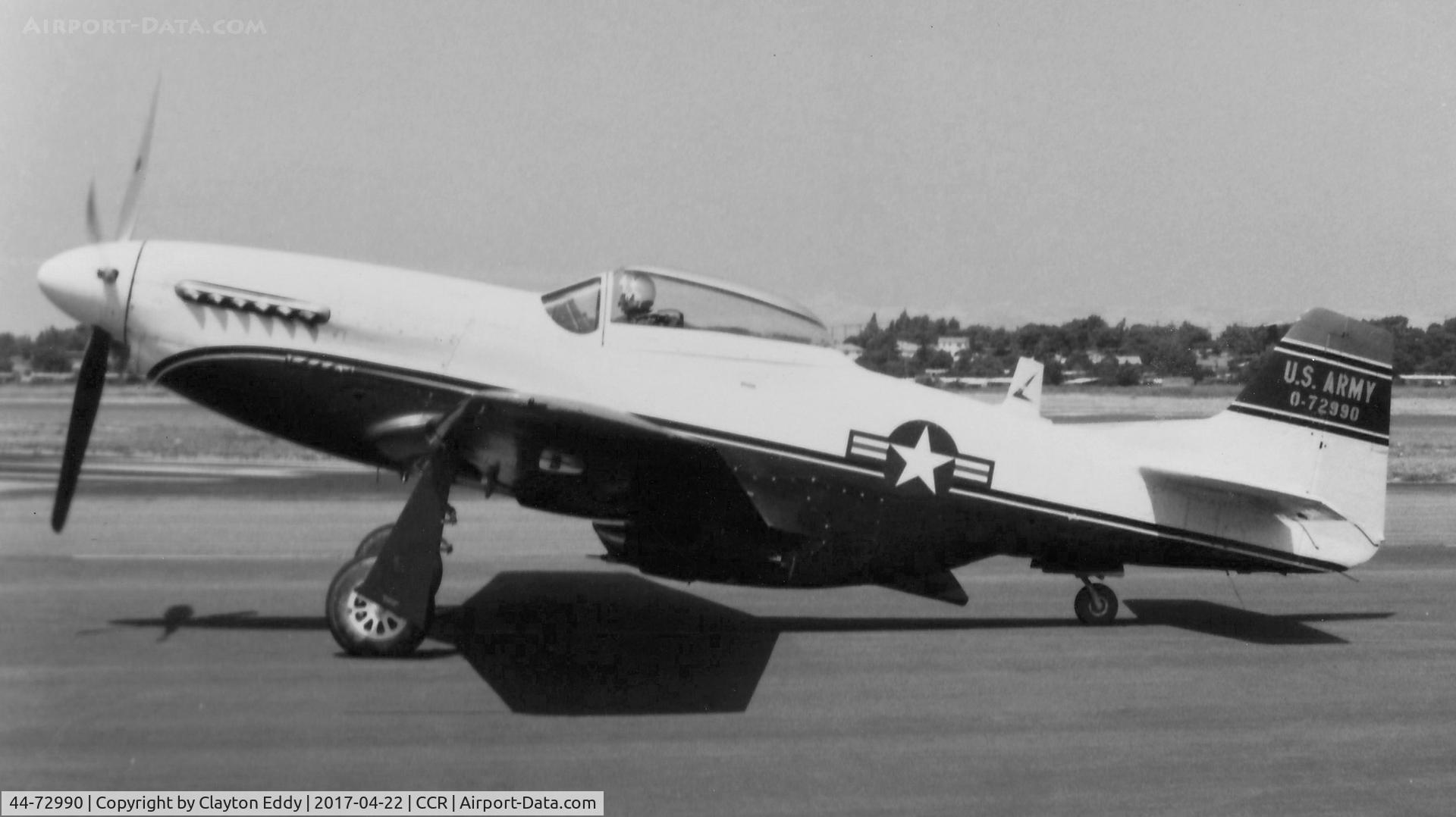 44-72990, 1944 North American P-51D-20-NA Mustang C/N 222 -38749, Buchanan Field Concord California 1960's?