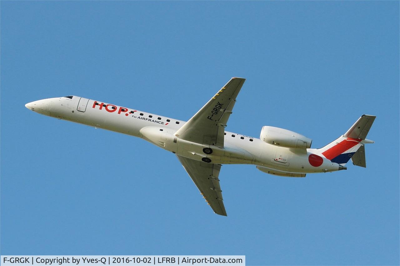 F-GRGK, 2000 Embraer EMB-145EU (ERJ-145EU) C/N 145324, Embraer EMB-145EU, Take off rwy 25L, Brest-Bretagne airport (LFRB-BES)