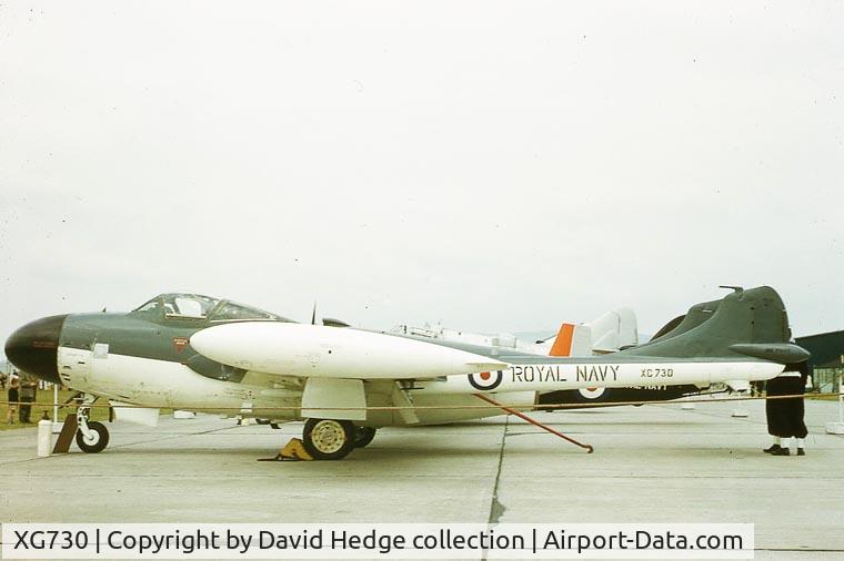 XG730, 1957 De Havilland DH-112 Sea Venom FAW.22 C/N 121131, dated has faded from the mount but taken in the 1960s'