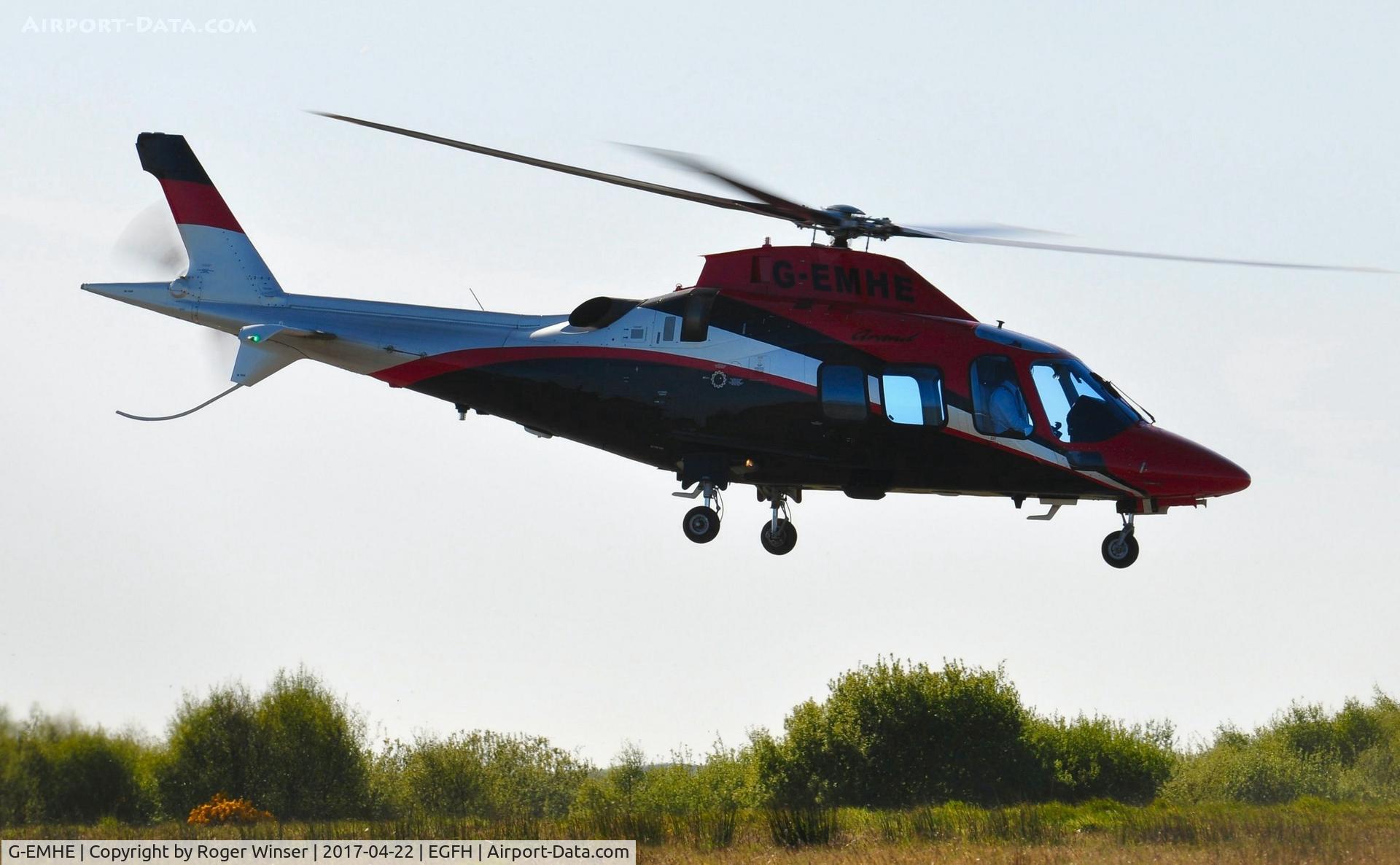 G-EMHE, 2011 Agusta A-109S Grand C/N 22182, Visiting A109S Grand operated by Looporder Ltd departing Runway 04.