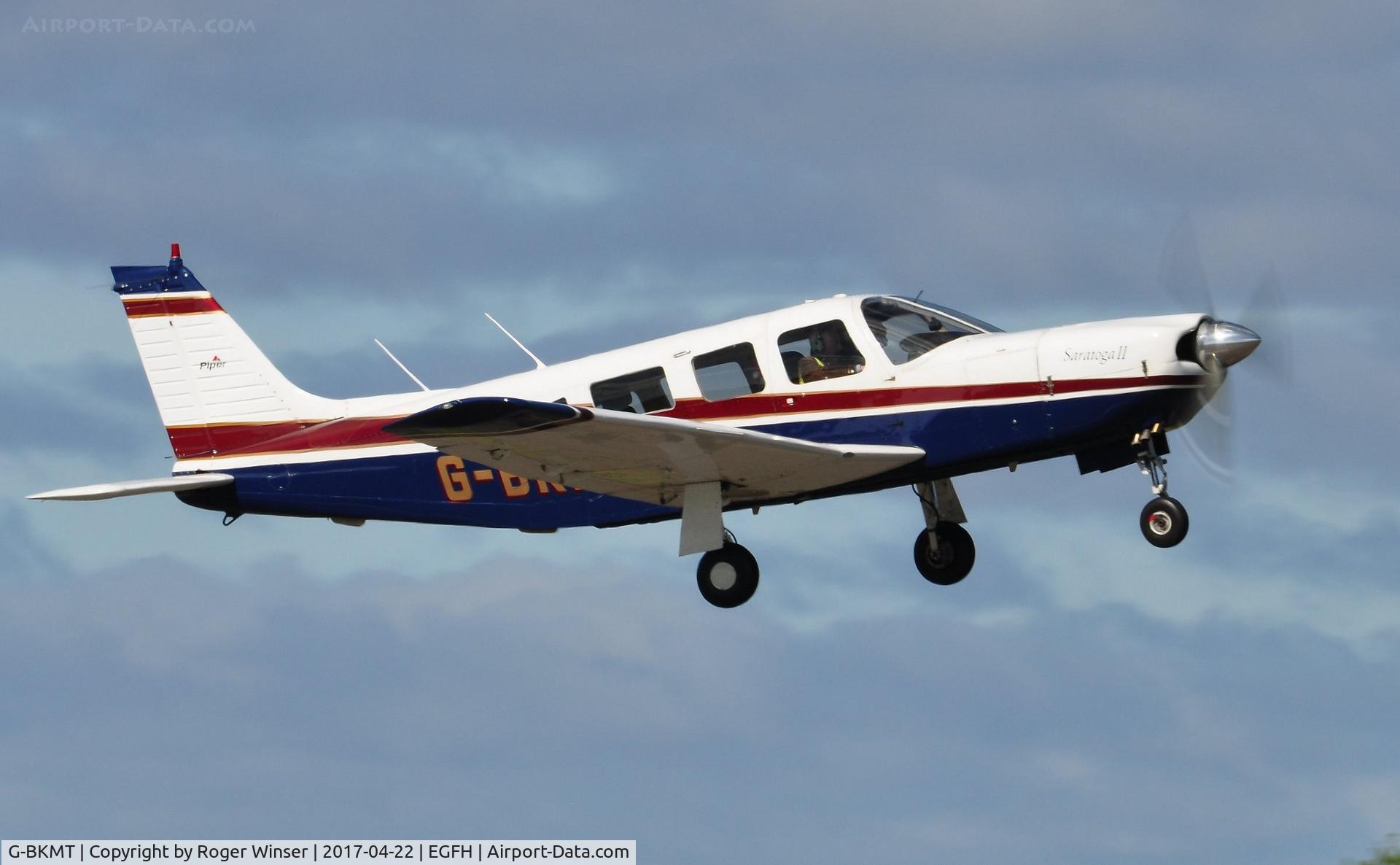 G-BKMT, 1981 Piper PA-32R-301 Saratoga SP C/N 32R-8213013, Resident Saratoga SP departing Runway 04.