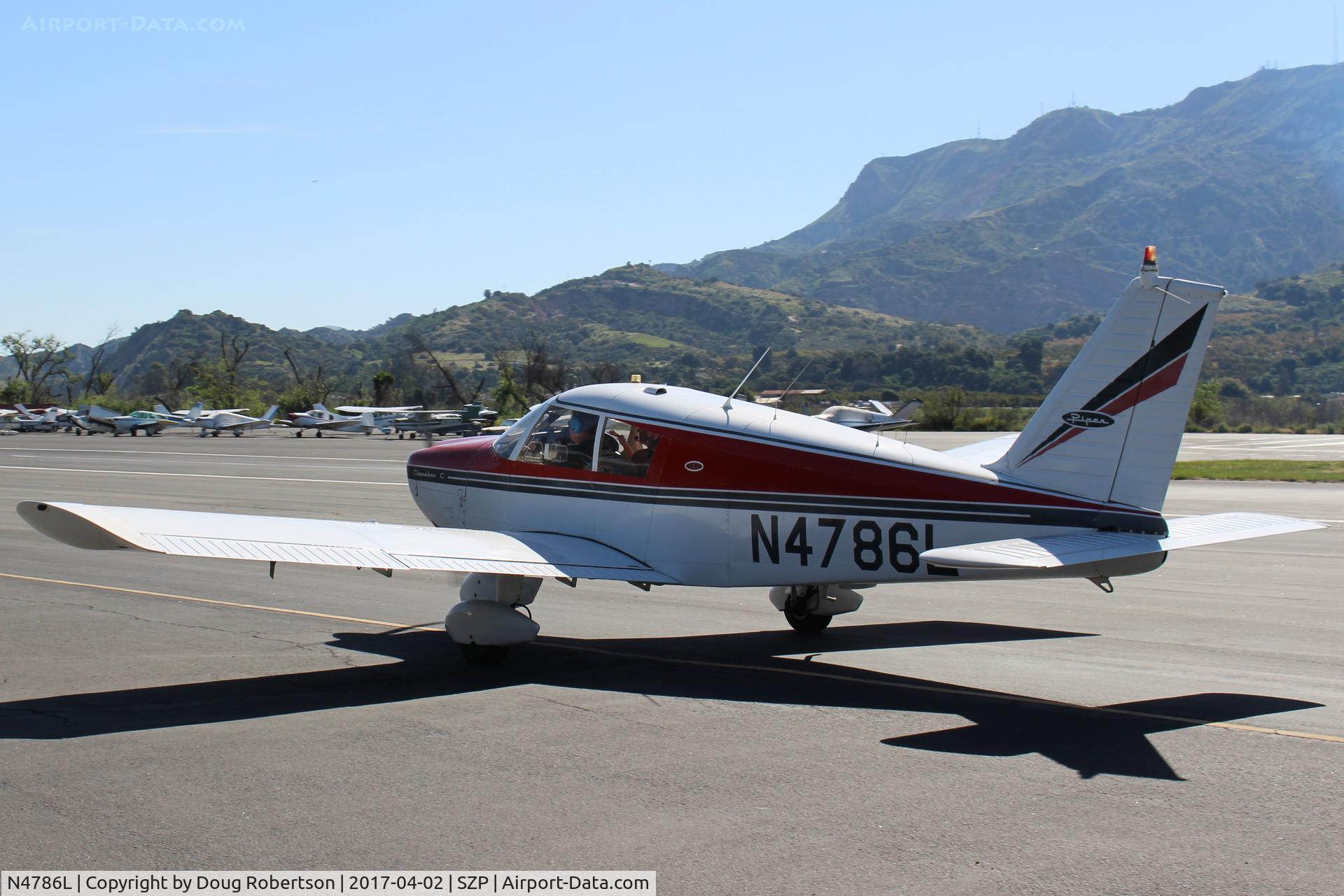 N4786L, 1967 Piper PA-28-180 Cherokee C/N 28-4122, 1967 Piper PA-28-180 CHEROKEE 180, Lycoming O&VO-360 180 Hp, taxi back
