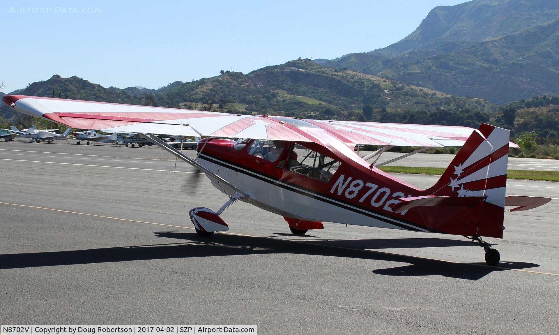 N8702V, 1975 Bellanca 8KCAB Decathlon C/N 189-75, 1975 Bellanca 8KCAB DECATHLON, Lycoming O-320 150 Hp, taxi back