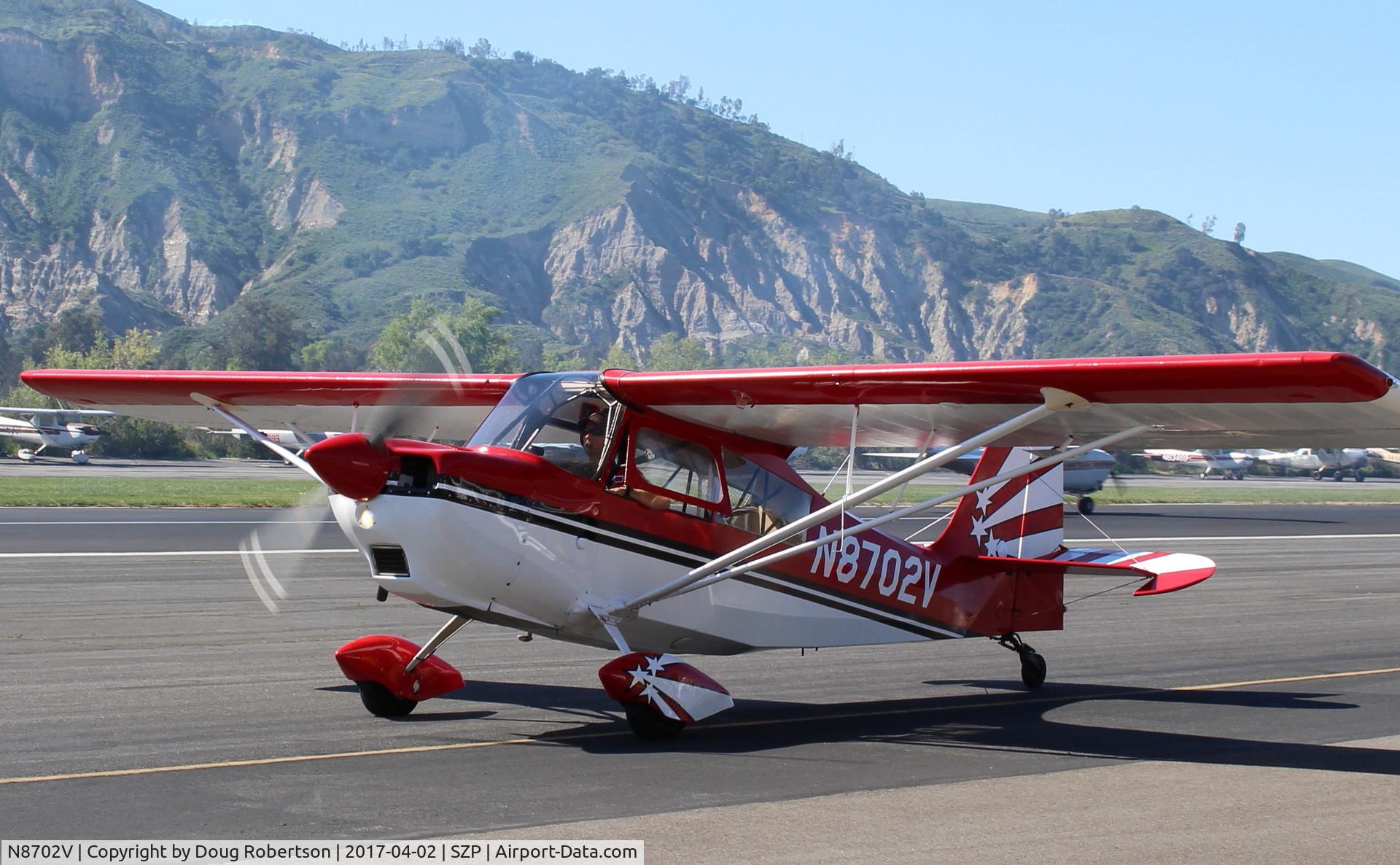 N8702V, 1975 Bellanca 8KCAB Decathlon C/N 189-75, 1975 Bellanca 8KCAB DECATHLON, Lycoming O-320 150 Hp, taxi back