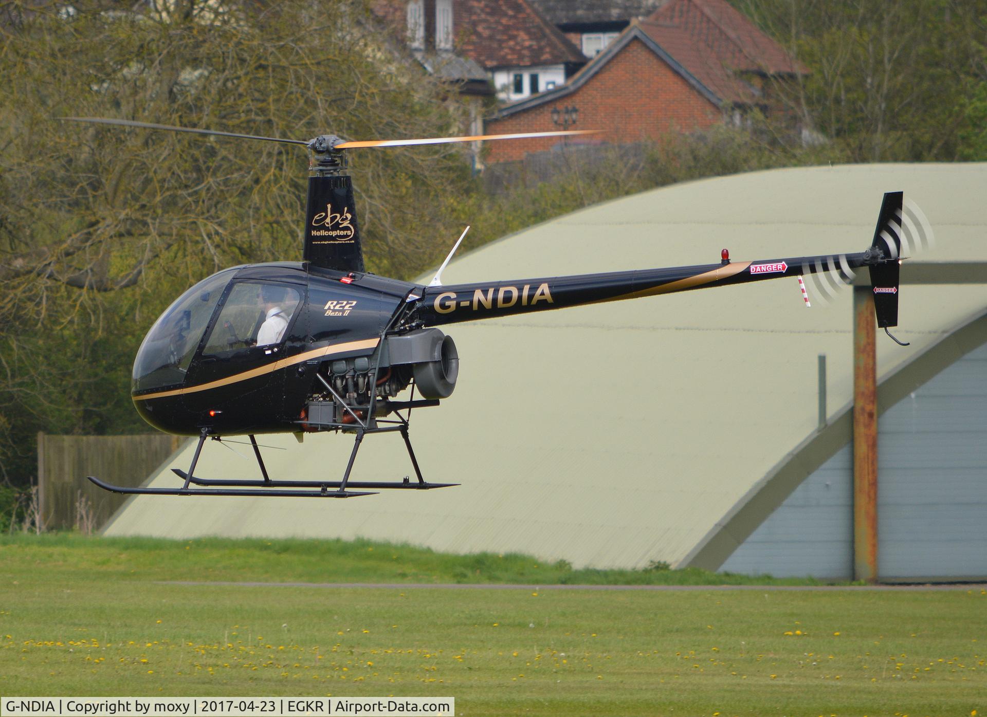 G-NDIA, 2003 Robinson R22 Beta C/N 3453, Robinson R22 Beta at Redhill.