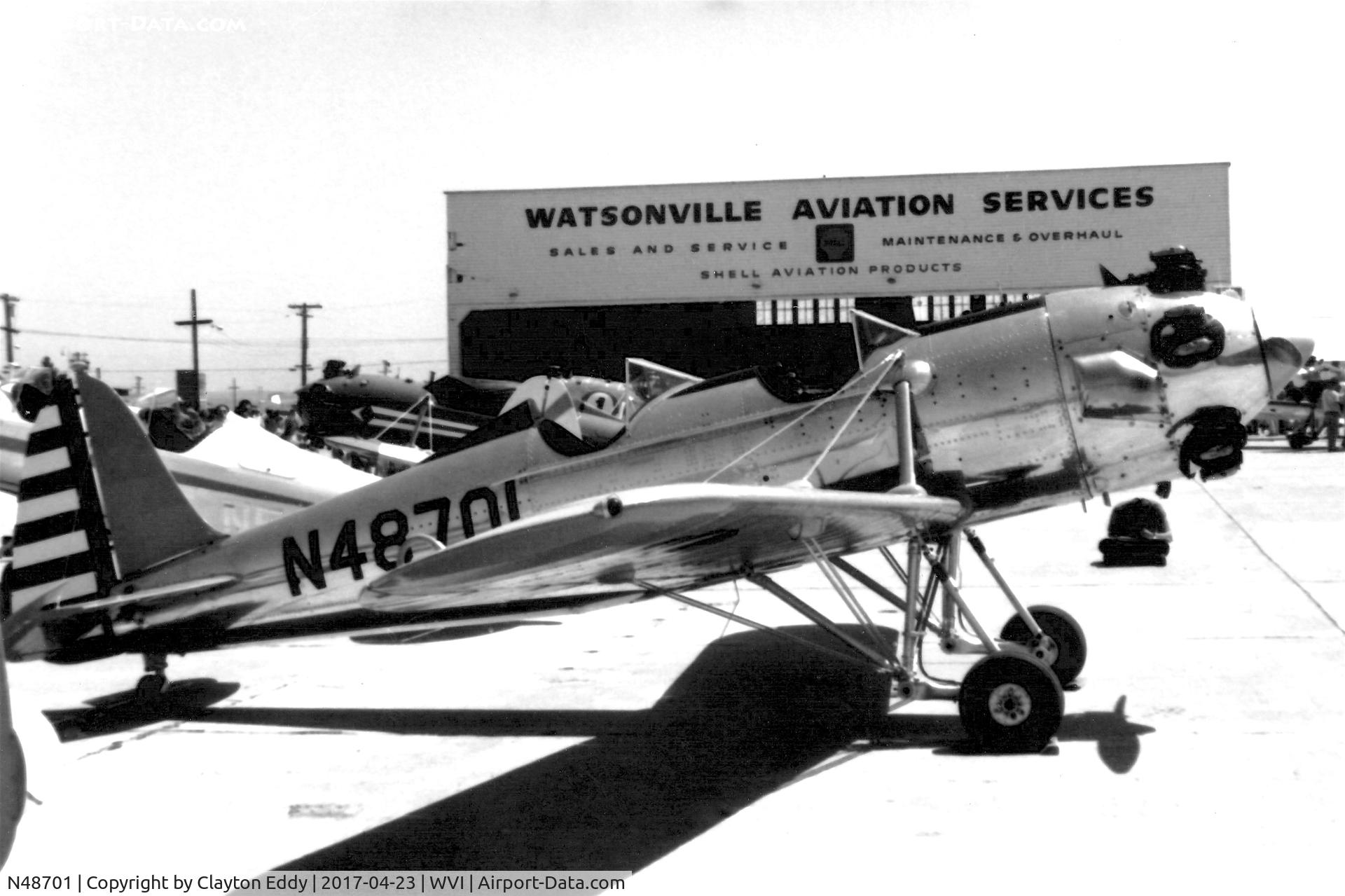 N48701, 1942 Ryan Aeronautical ST3KR C/N 2101, Watsonville Airport California 1970.