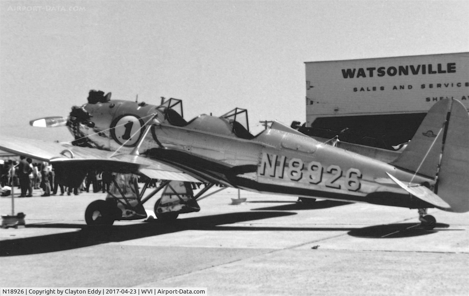 N18926, 1941 Ryan ST3KR C/N 1001, Watsonville Airport in California 1970.