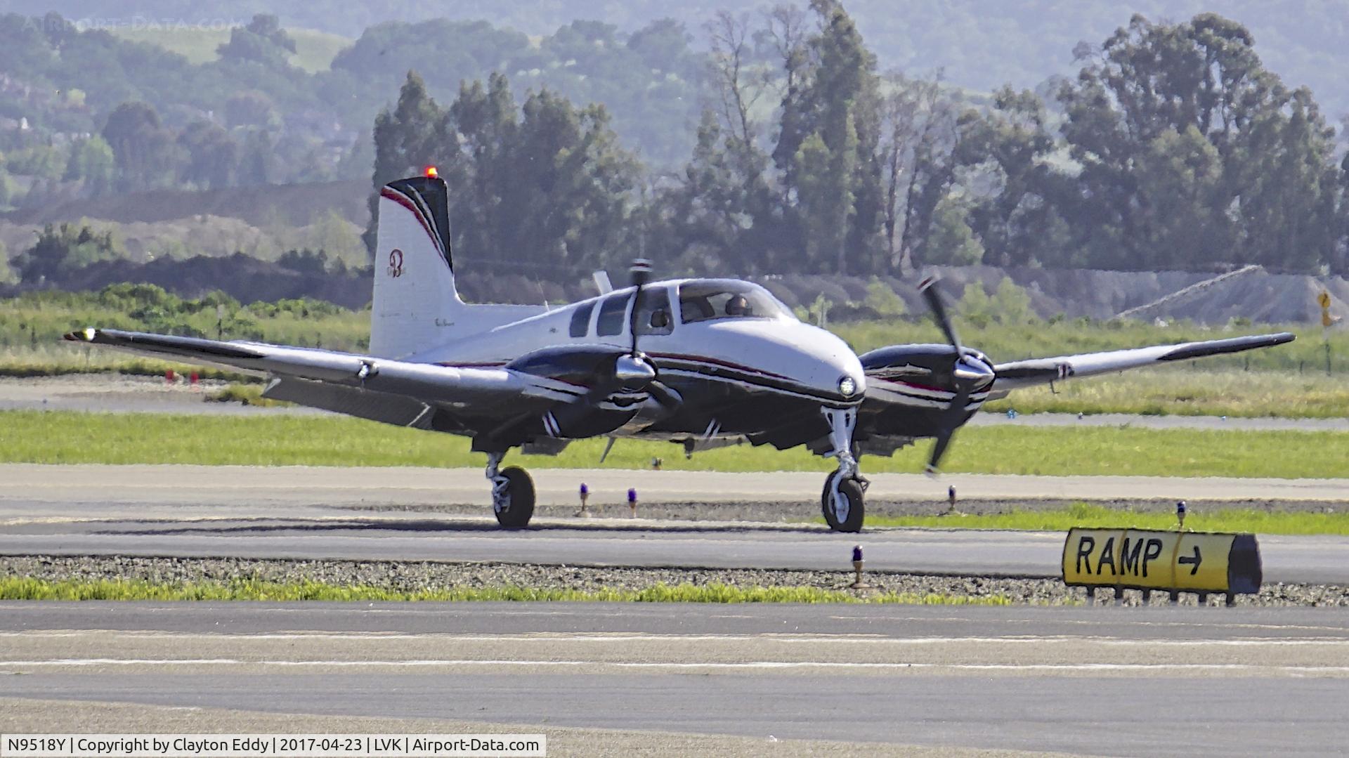 N9518Y, 1962 Beech D50E Twin Bonanza C/N DH-334, Livermore Airport California 2017.