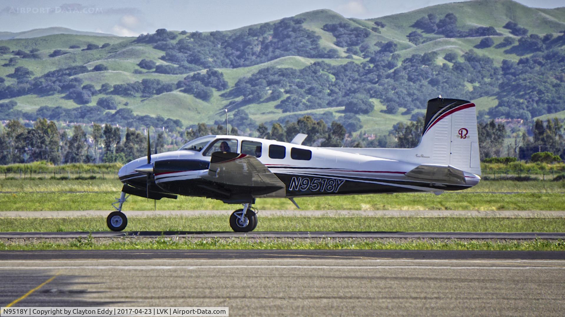 N9518Y, 1962 Beech D50E Twin Bonanza C/N DH-334, Livermore Airport California 2017.