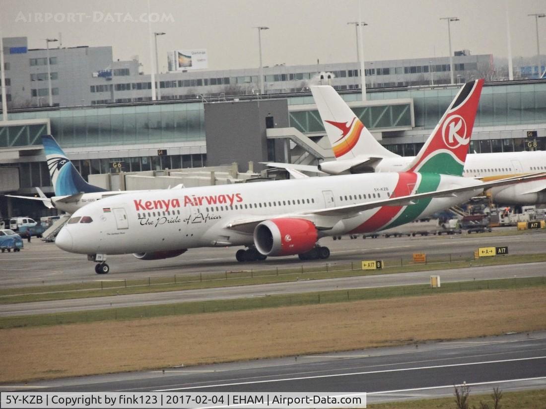 5Y-KZB, 2014 Boeing 787-8 Dreamliner C/N 35511,  KENYA AIRWAYS dreamliner taxing in amsterdam