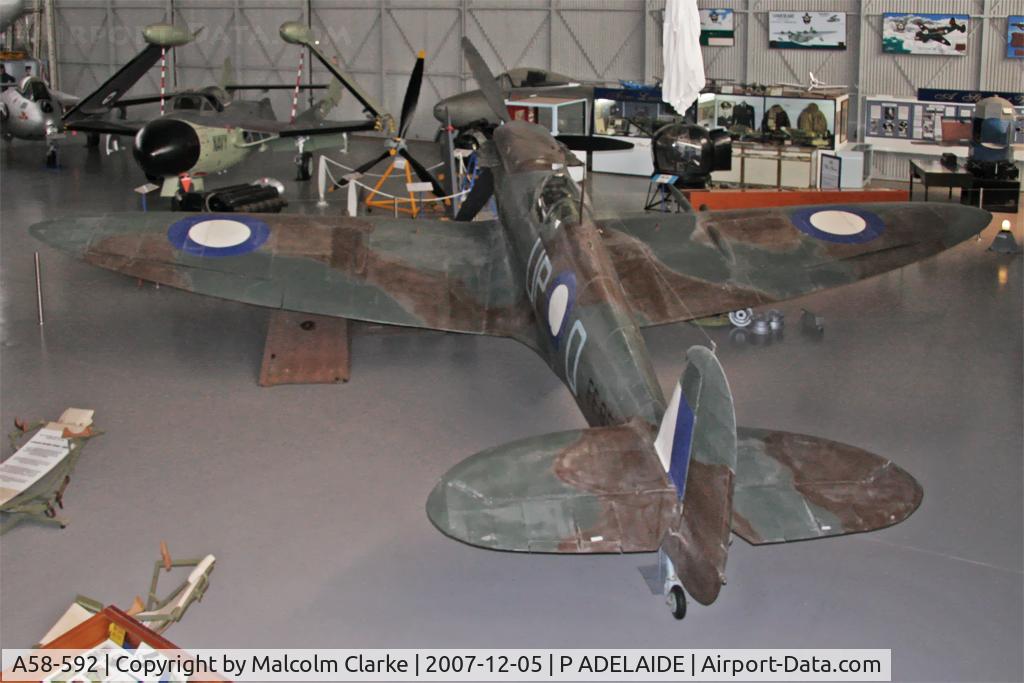 A58-592, 1942 Supermarine 349 Spitfire F.Vc C/N WASP/20/484, Supermarine Spitfire Vc at the South Australian Aviation Museum, Port Adelaide, South Australia. December 5th 2007.