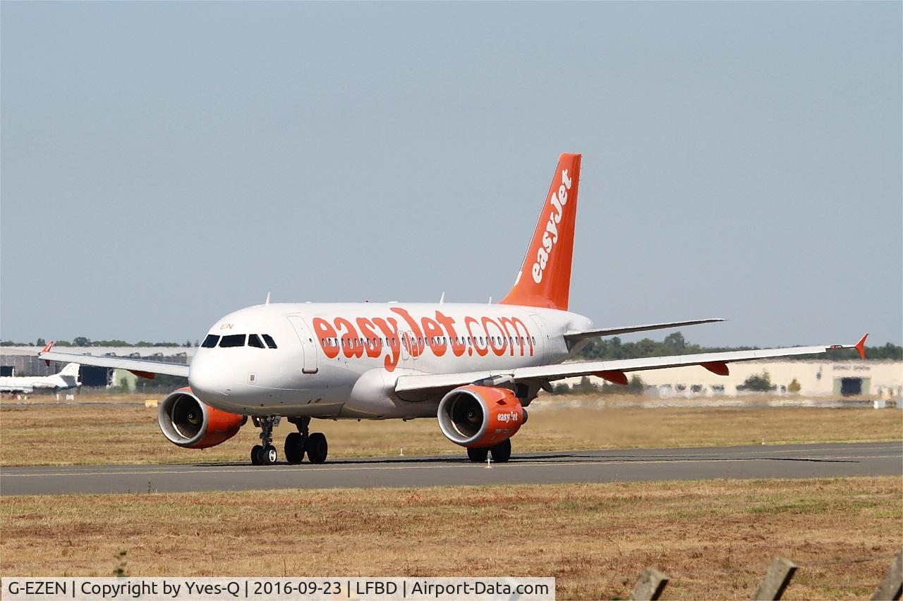 G-EZEN, 2004 Airbus A319-111 C/N 2245, Airbus A319-111, Taxiing to holding point rwy 05, Bordeaux Mérignac airport (LFBD-BOD)