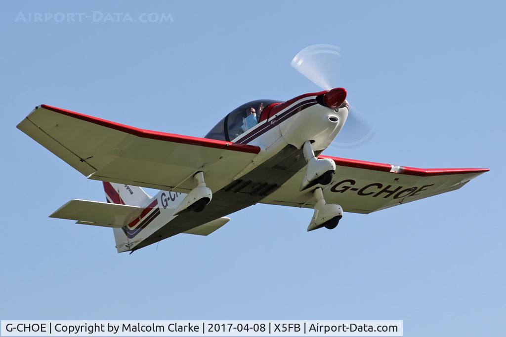 G-CHOE, 1975 Robin DR-400-140B Major C/N 1046, Robin DR-400-140B Major on take-off from Fishburn Airfield. April 8th 2017.