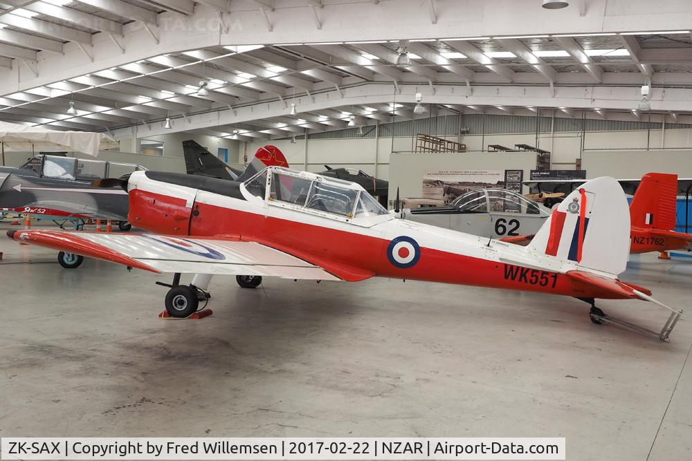 ZK-SAX, De Havilland DHC-1 Chipmunk T.10 C/N C1/0566, WK551