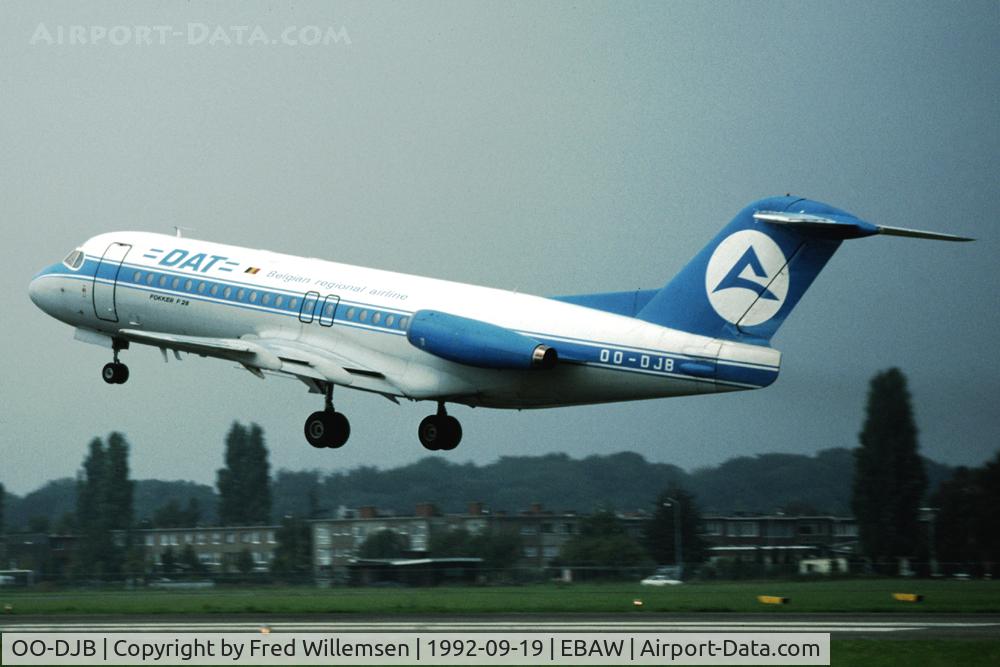 OO-DJB, 1982 Fokker F-28-4000 Fellowship C/N 11184, DAT