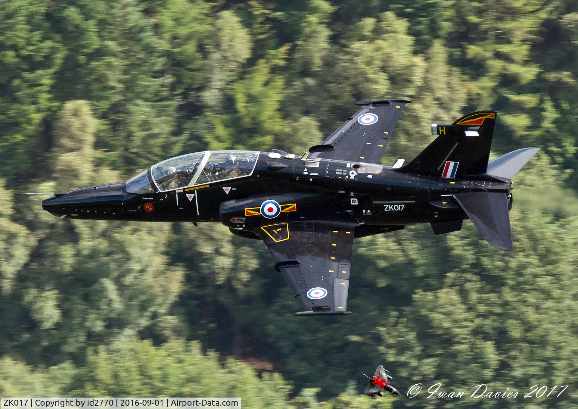 ZK017, 2008 British Aerospace Hawk T2 C/N RT008/1246, ZK017 seen East of Machynlleth