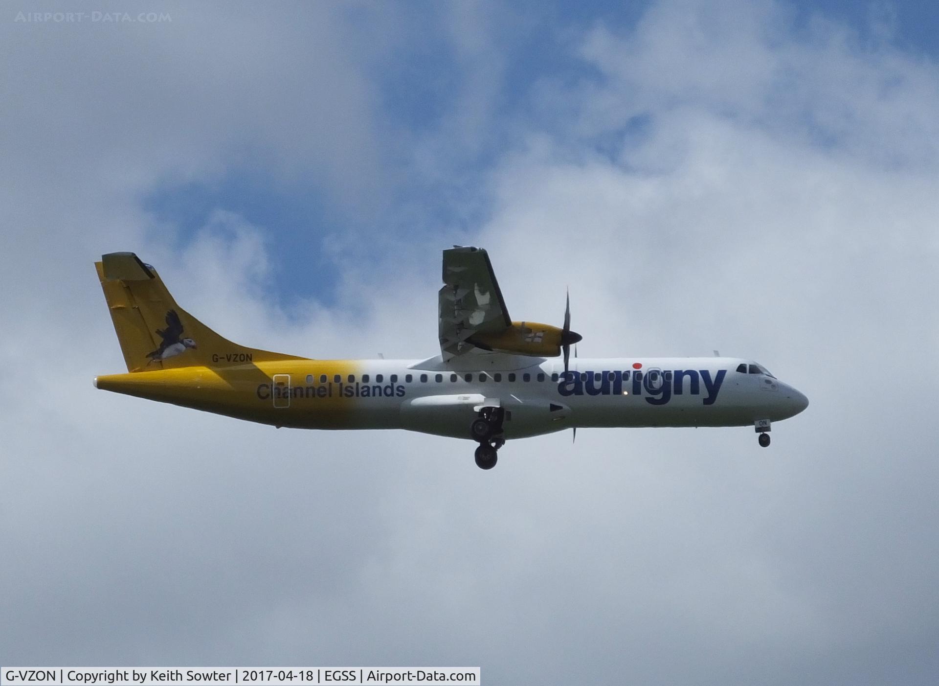 G-VZON, 2009 ATR 72-212A C/N 853, short finals to 04