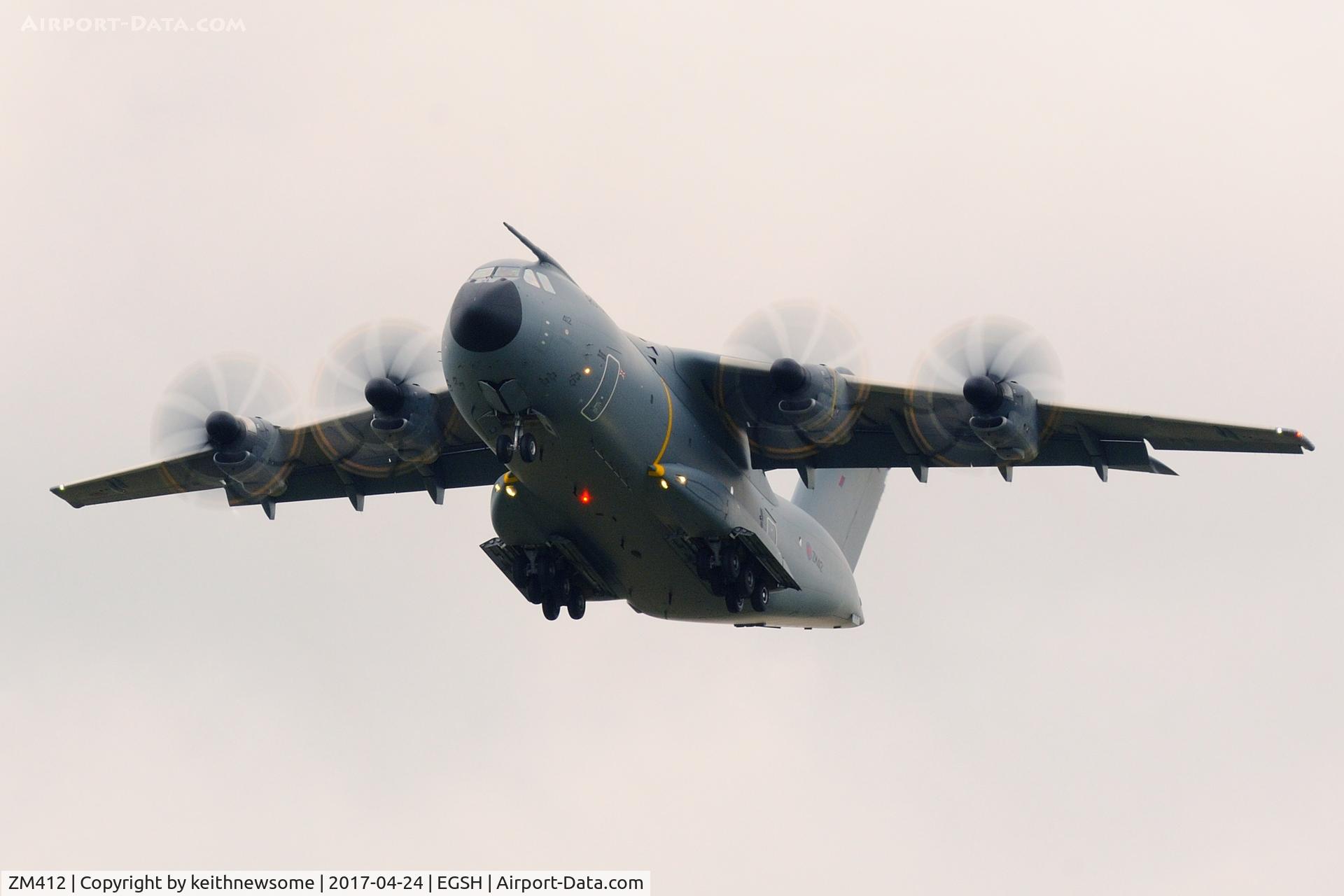 ZM412, 2016 Airbus A400M-180 Atlas C.1 C/N 042, One of two ILS approaches.