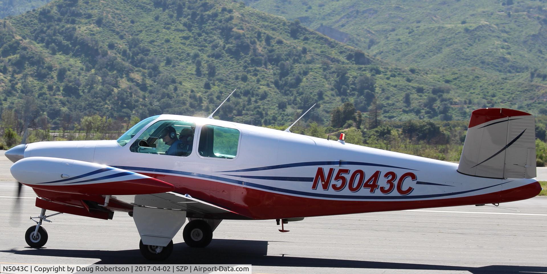 N5043C, 1950 Beech B35 Bonanza C/N D-2305, 1950 Beech B35 BONANZA, Continental E225 upgrade, tip tanks, taxi to Rwy 22