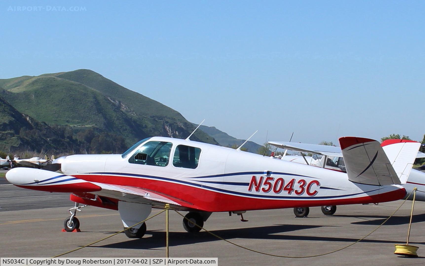 N5034C, 1950 Beech B35 Bonanza C/N D-2296, 1950 Beech B35 BONANZA, Continental E225 upgrade, tip tanks