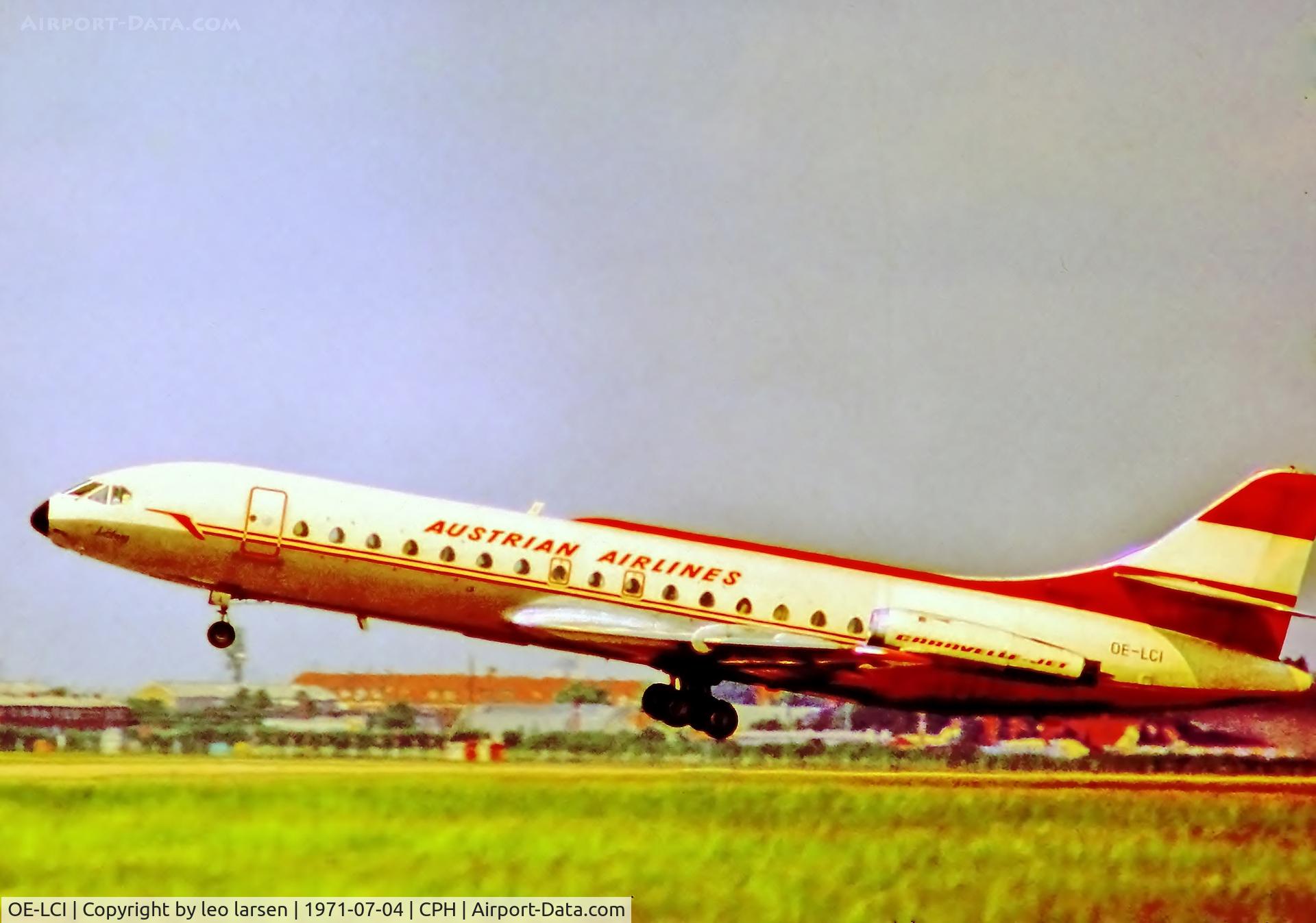 OE-LCI, 1964 Sud Aviation SE-210 Caravelle VI-R C/N 166, Copenhagen 4.7.1971