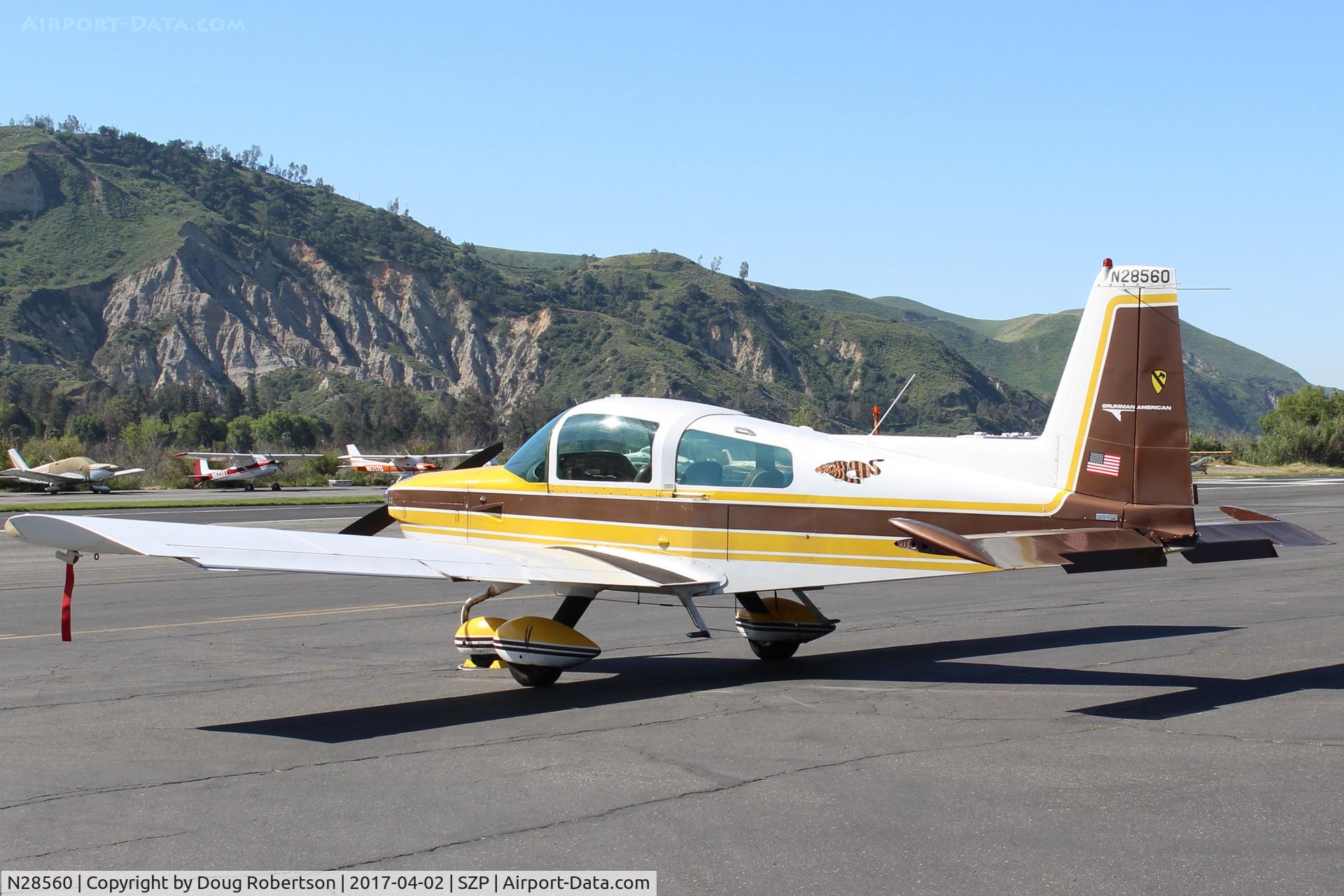 N28560, 1977 Grumman American AA-5B Tiger C/N AA5B0682, 1977 Grumman American AA-5B TIGER, Lycoming O&VO-360 180 Hp