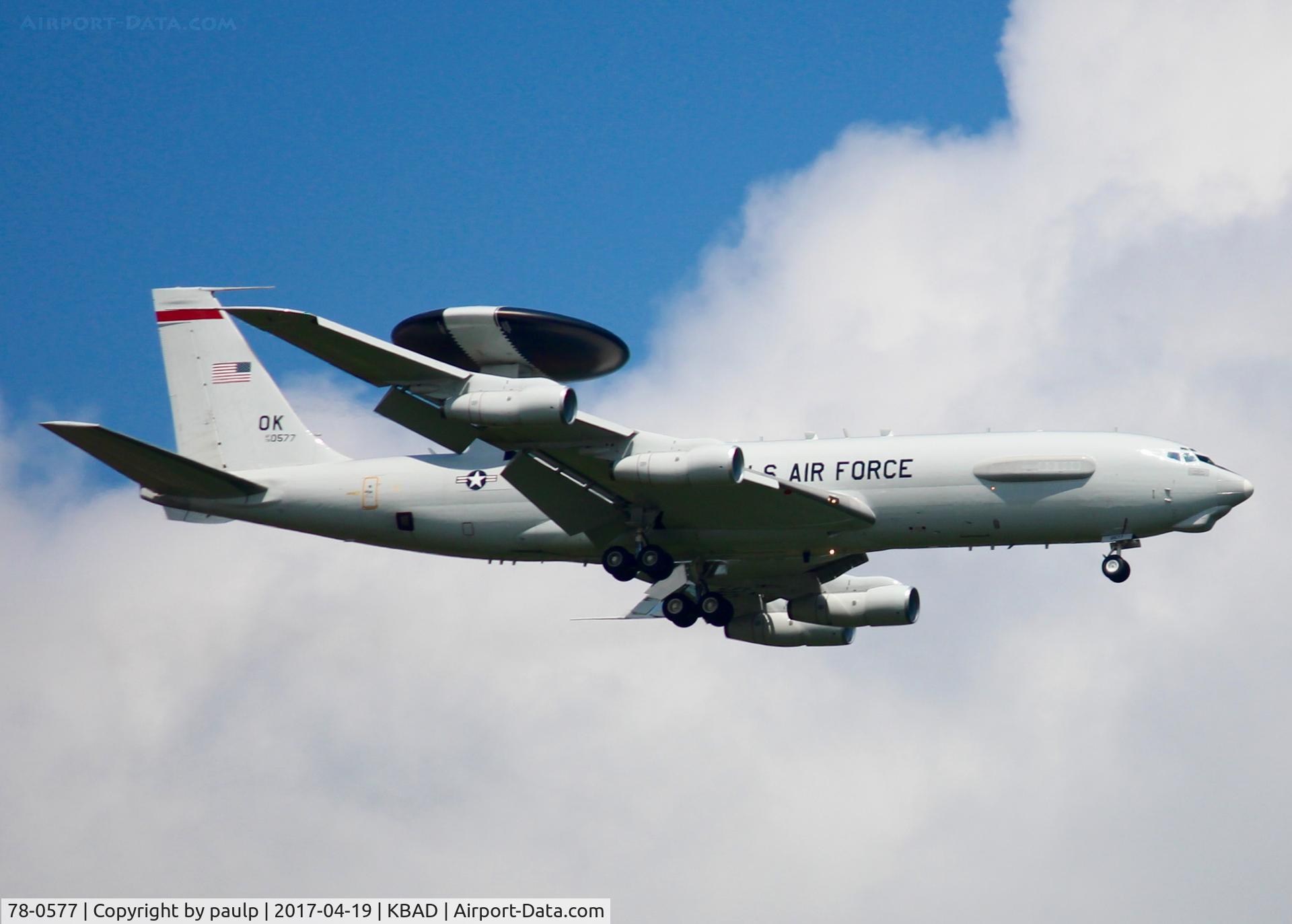 78-0577, 1978 Boeing E-3B Sentry C/N 21753, At Barksdale Air Force Base.