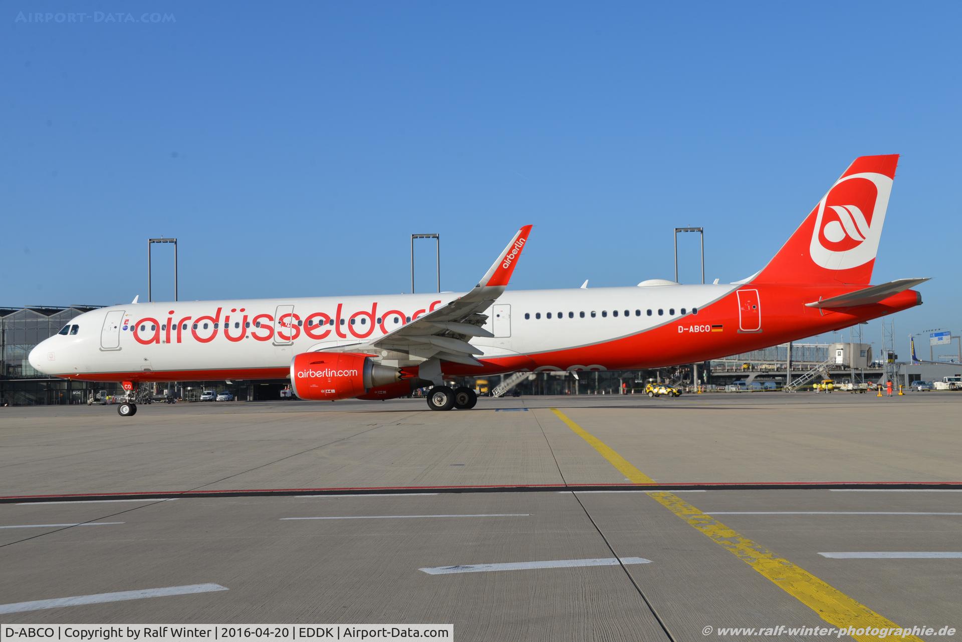 D-ABCO, 2015 Airbus A321-211 C/N 6501, Airbus A321-211(W) - AB BER Air Berlin 'Air Düsseldorf' - 6501 - D-ABCO - 20.04.2016 - CGN