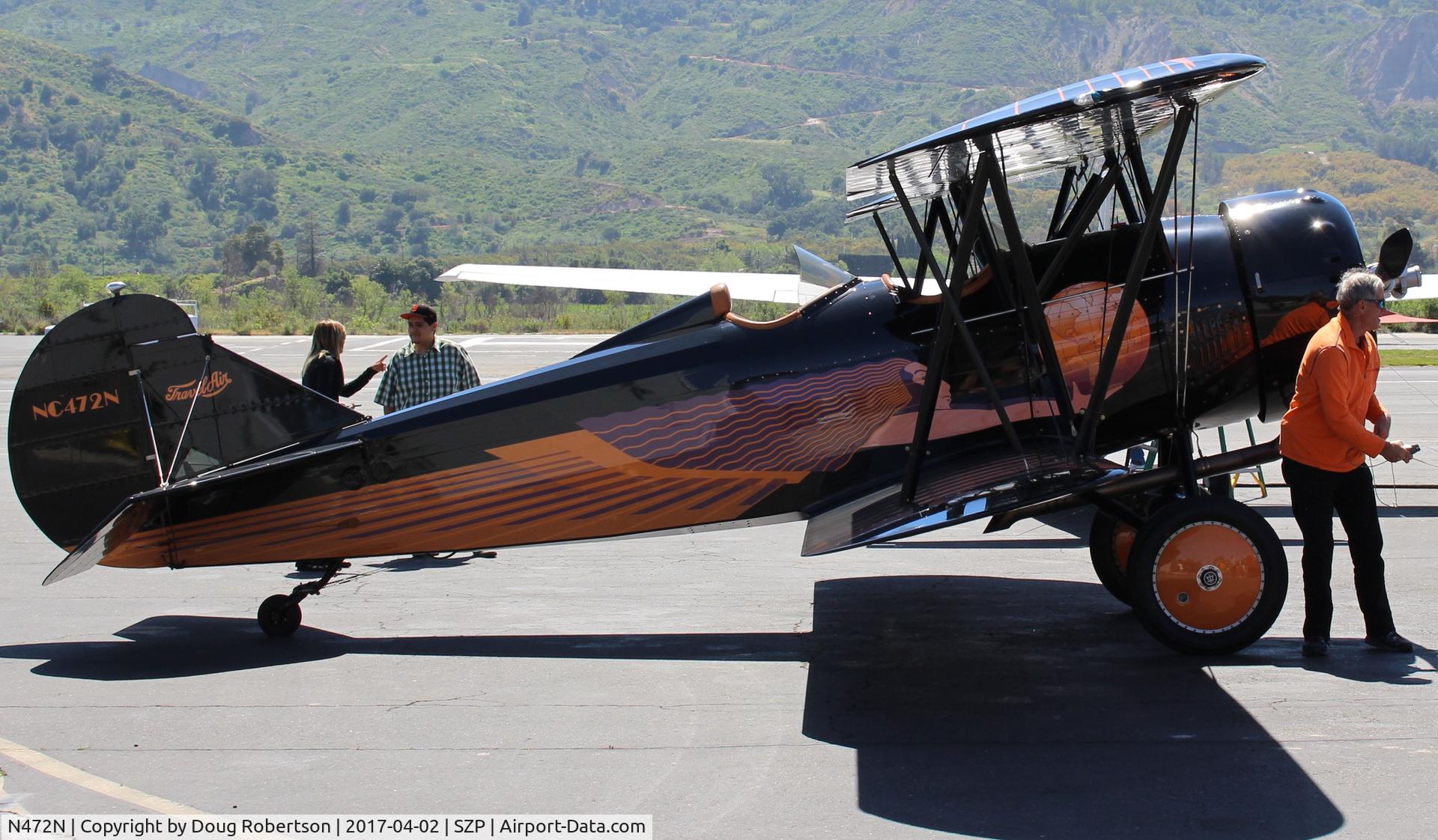 N472N, 1929 Travel Air D-4-D C/N 1362, 1929 Travel Air D-4-D, Lycoming R680E3B 260 Hp 9 cylinder radial, three place, at Fuel Dock