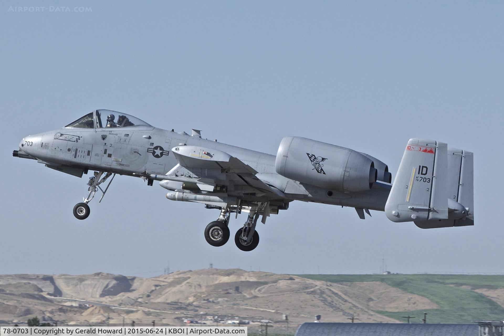 78-0703, 1978 Fairchild Republic A-10C Thunderbolt II C/N A10-0323, Departing RWY 10L.  190th Fighter Sq., Idaho ANG.
