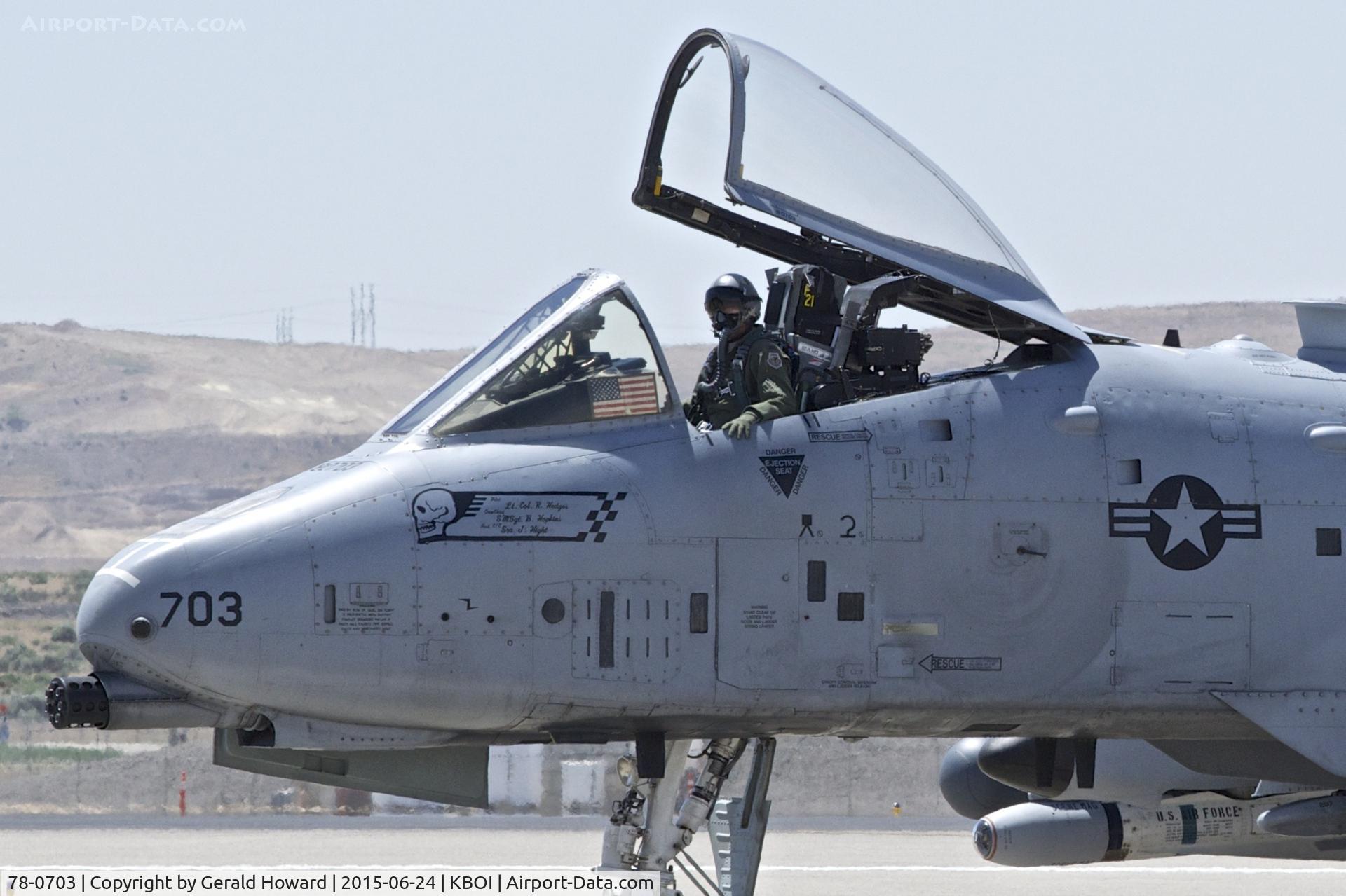 78-0703, 1978 Fairchild Republic A-10C Thunderbolt II C/N A10-0323, Taxiing on Alpha.  190th Fighter Sq., Idaho ANG.