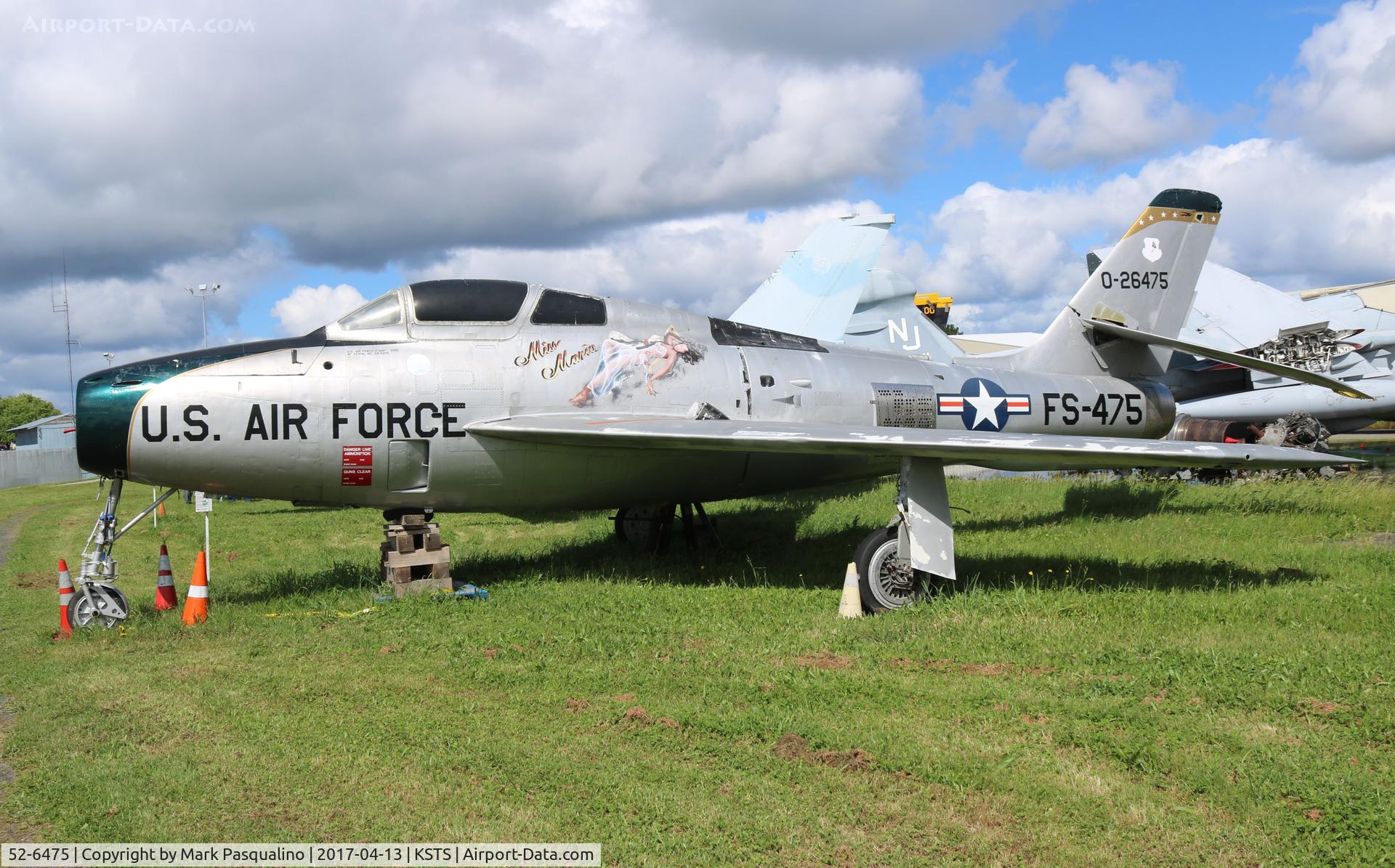 52-6475, 1952 Republic F-84F Thunderstreak C/N Not found 52-6475, Republic F-84F