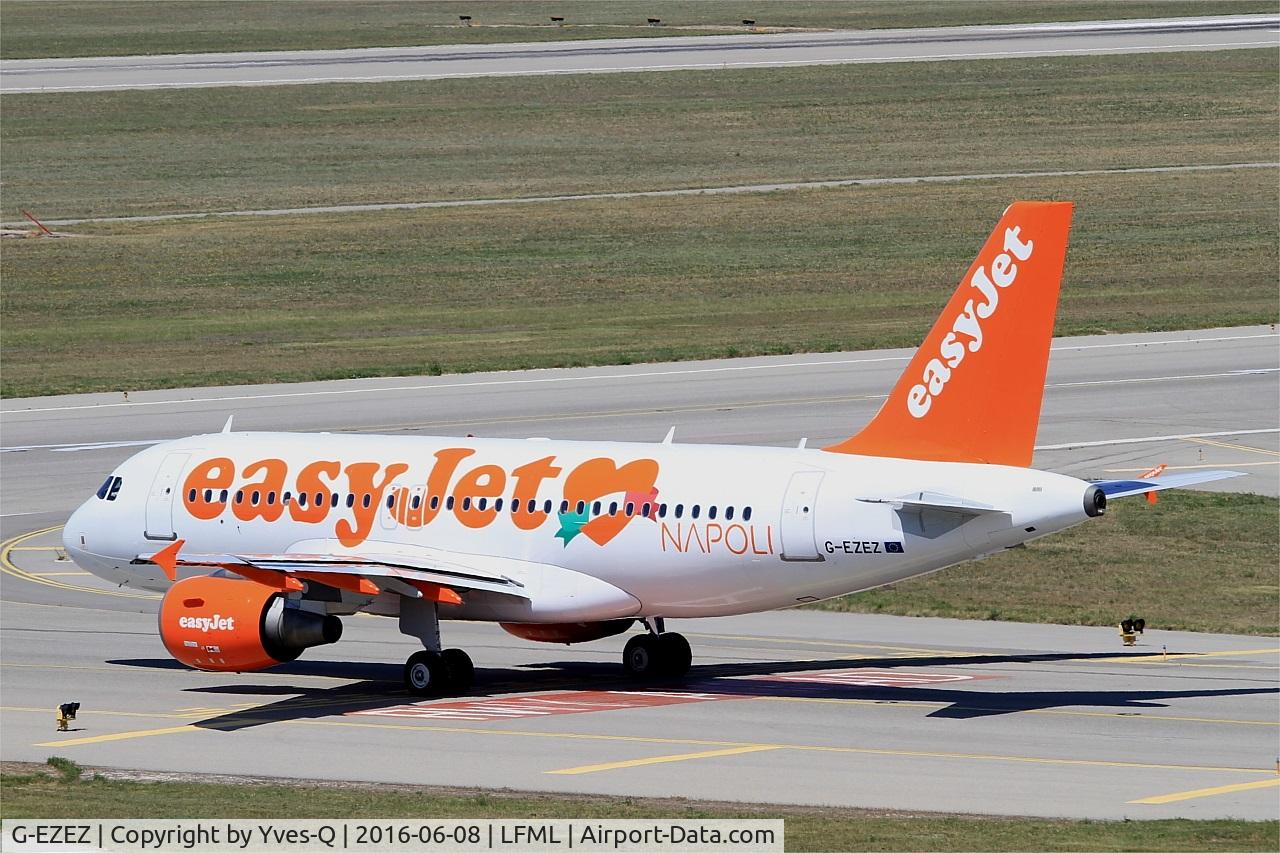 G-EZEZ, 2004 Airbus A319-111 C/N 2360, Airbus A319-111, Lining up prior take-off Rwy 31R, Marseille-Provence Airport (LFML-MRS)