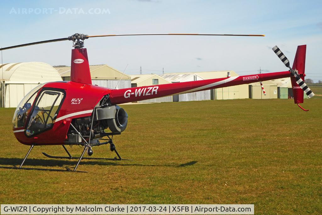 G-WIZR, 1998 Robinson R22 Beta II C/N 2799, Robinson R22 Beta II, Fishburn Airfield UK. March 24th 2017.