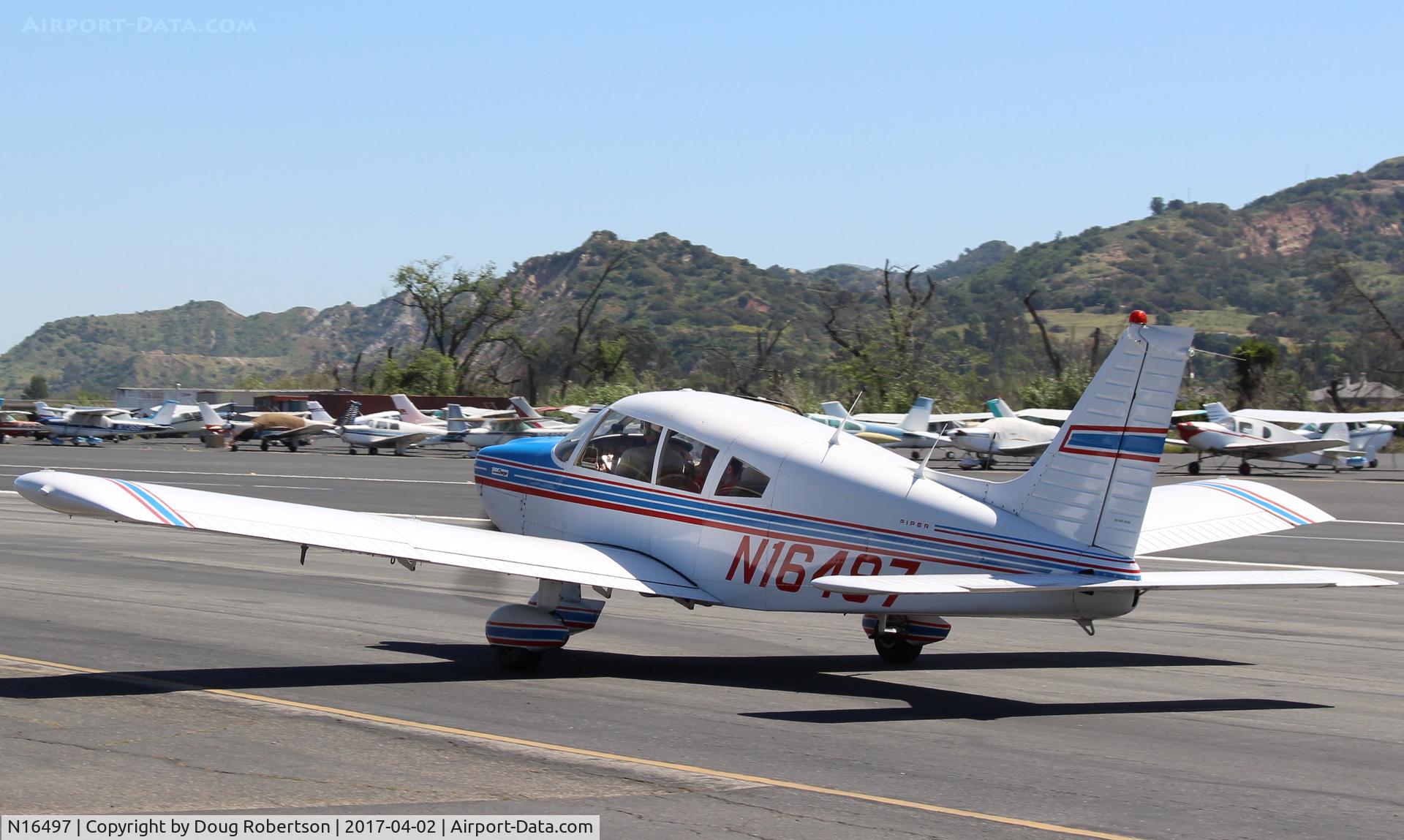 N16497, 1973 Piper PA-28-235 Cherokee Charger C/N 28-7310101, 1973 Piper PA-28-235 CHEROKEE CHARGER, Lycoming O-540-D4B5 235 Hp, taxi back, Young Eagles flight