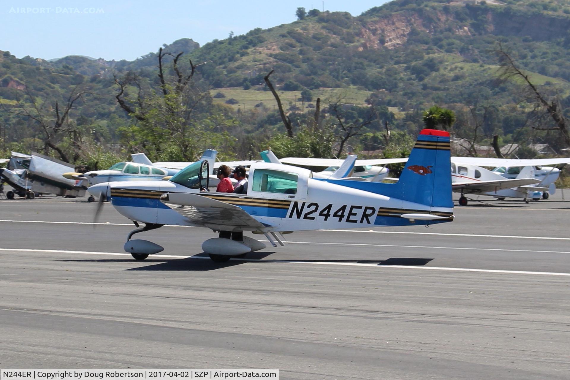 N244ER, 1992 American General AG-5B Tiger C/N 10123, 1992 American General AG-5B TIGER, Lycoming O&VO-360 180 Hp, taxi off the active