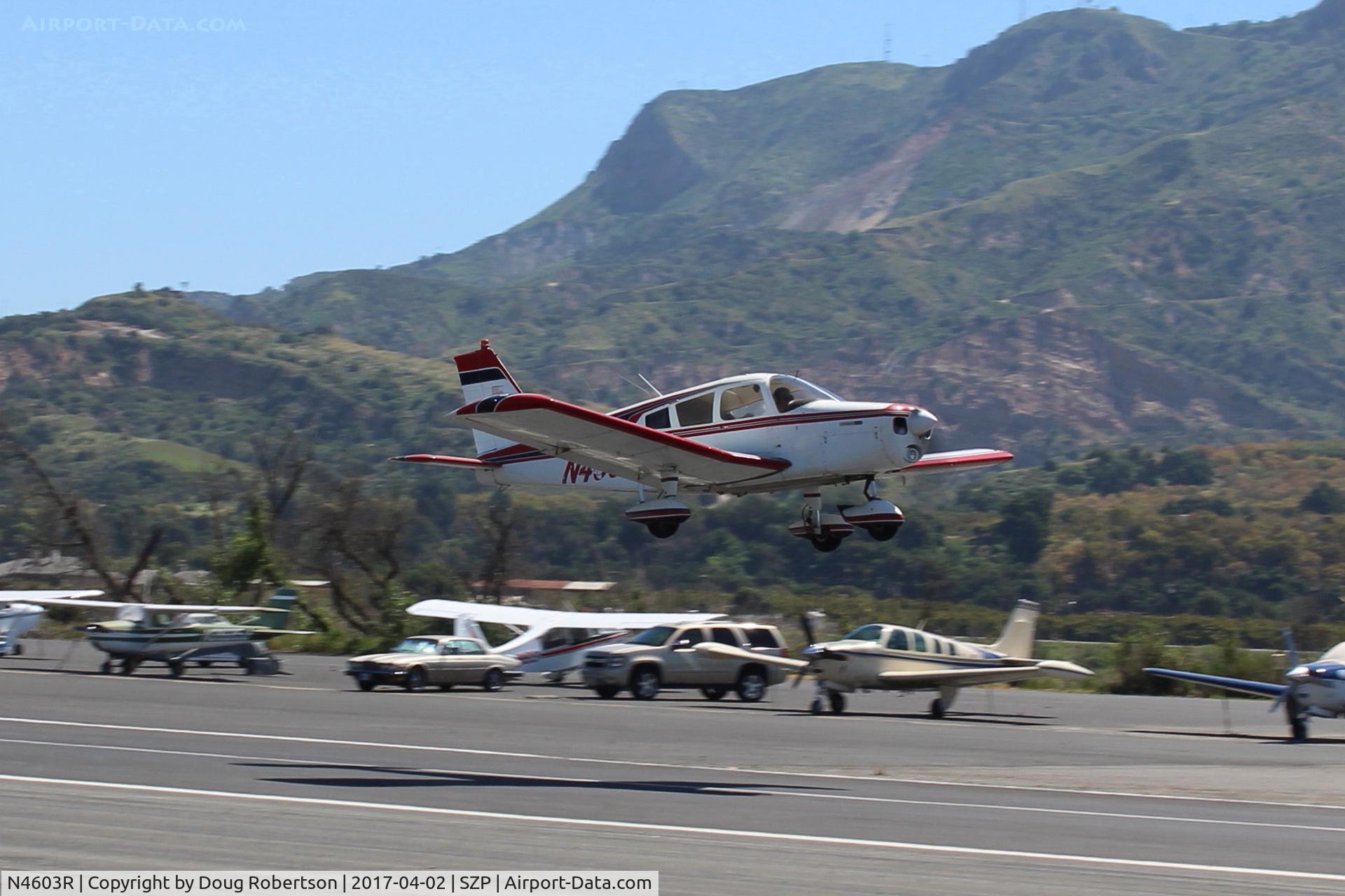 N4603R, 1965 Piper PA-28-140 Cherokee C/N 28-21351, 1965 Piper PA-28-140 CHEROKEE, Lycoming O-320-E2A 150 Hp, another takeoff climb Rwy 22
