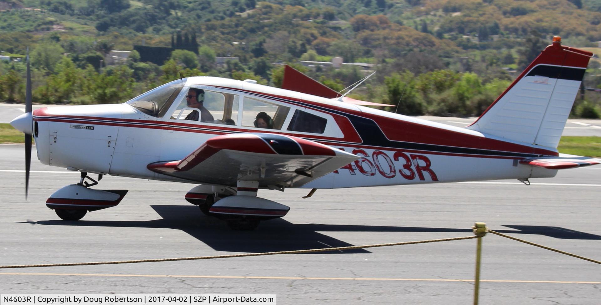 N4603R, 1965 Piper PA-28-140 Cherokee C/N 28-21351, 1965 Piper PA-28-140 CHEROKEE, Lycoming O-320-E2A 150 Hp, taxi back