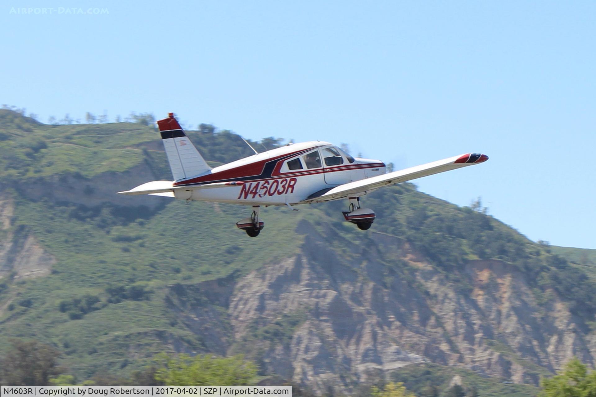 N4603R, 1965 Piper PA-28-140 Cherokee C/N 28-21351, 1965 Piper PA-28-140 CHEROKEE, Lycoming O-320-E2A 150 Hp, takeoff climb Rwy 22