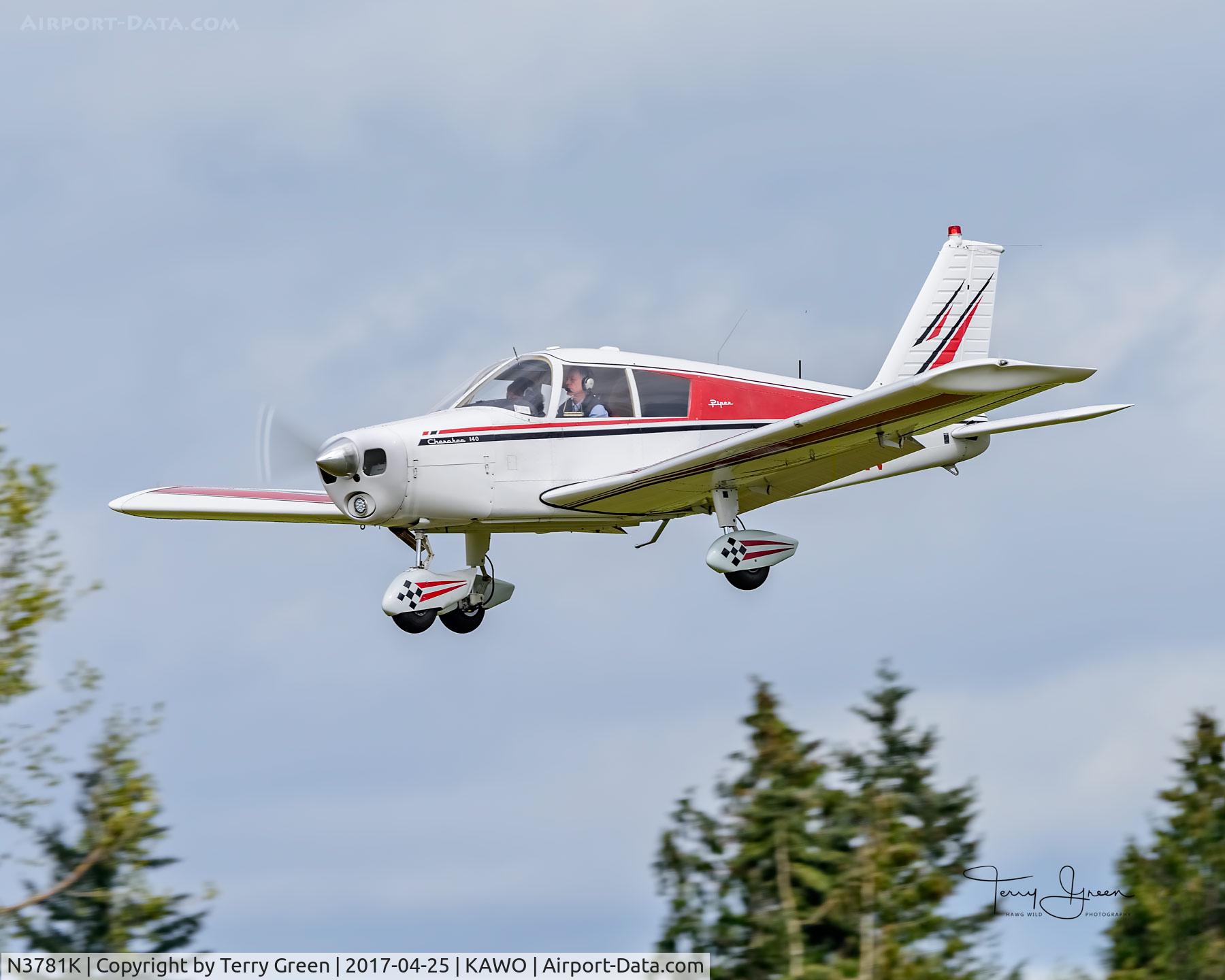N3781K, 1967 Piper PA-28-140 C/N 28-23728, KAWO